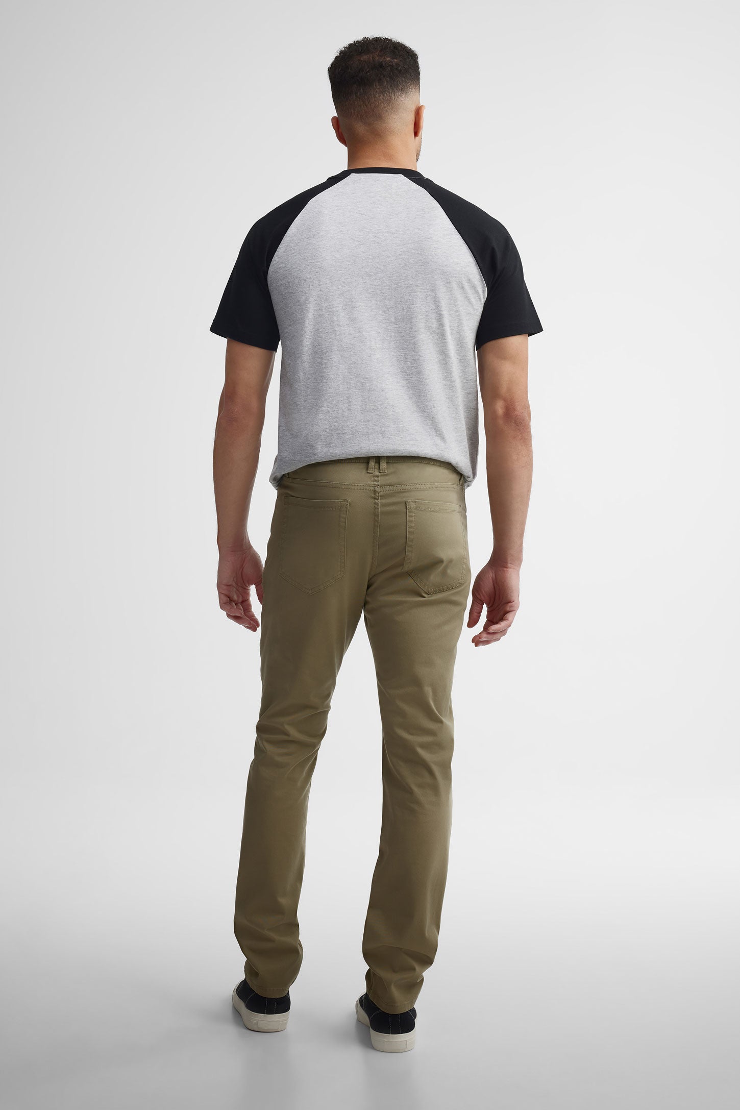Pantalon coupe étroite en twill - Homme && BEIGE