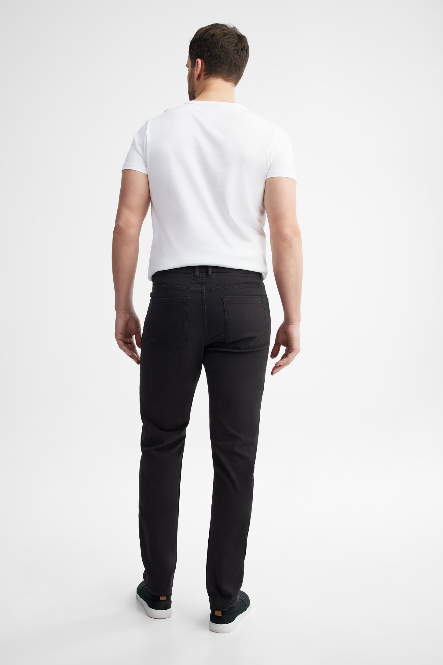 Pantalon coupe étroite en twill - Homme && NOIR