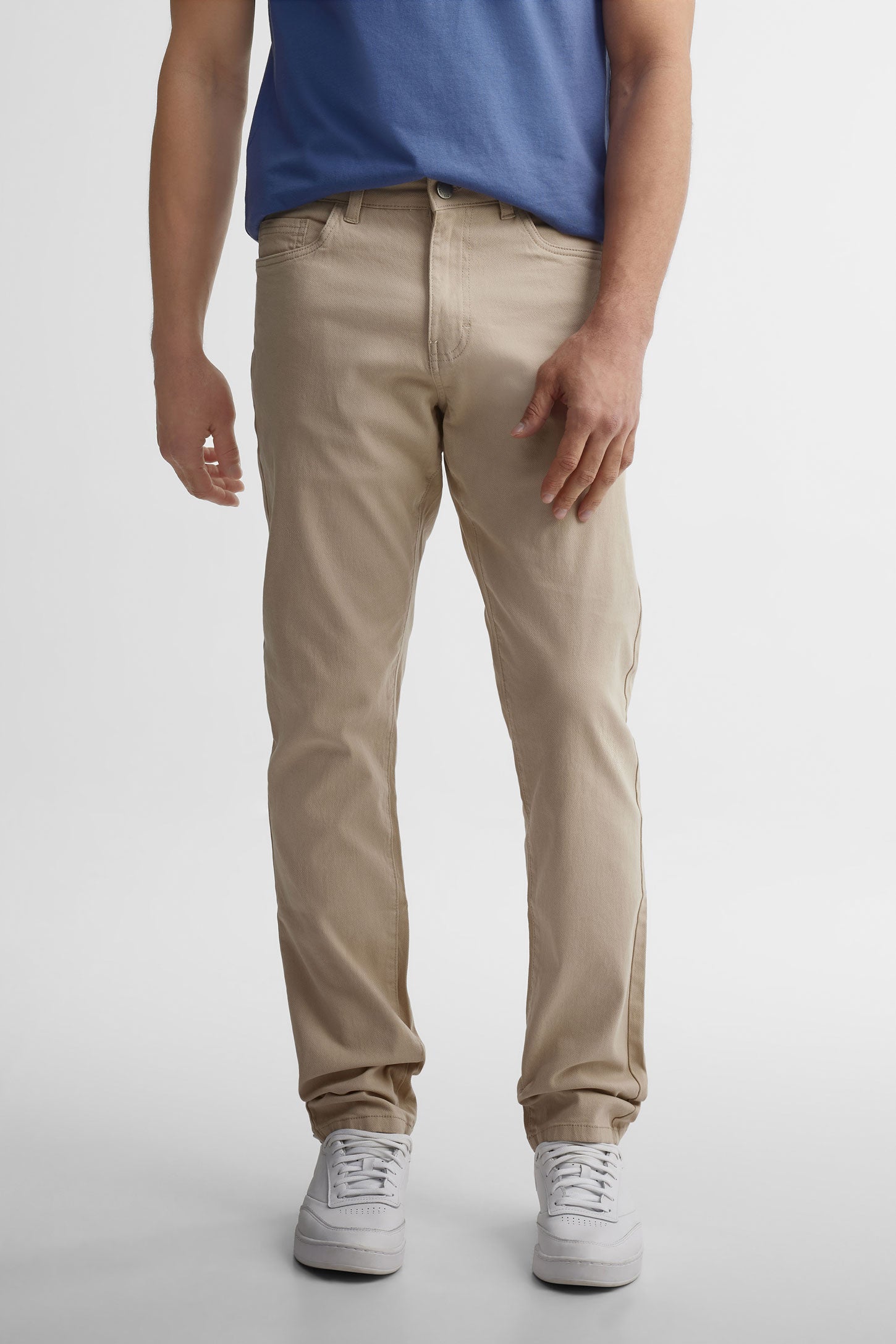 Pantalon coupe étroite en twill - Homme && BEIGE