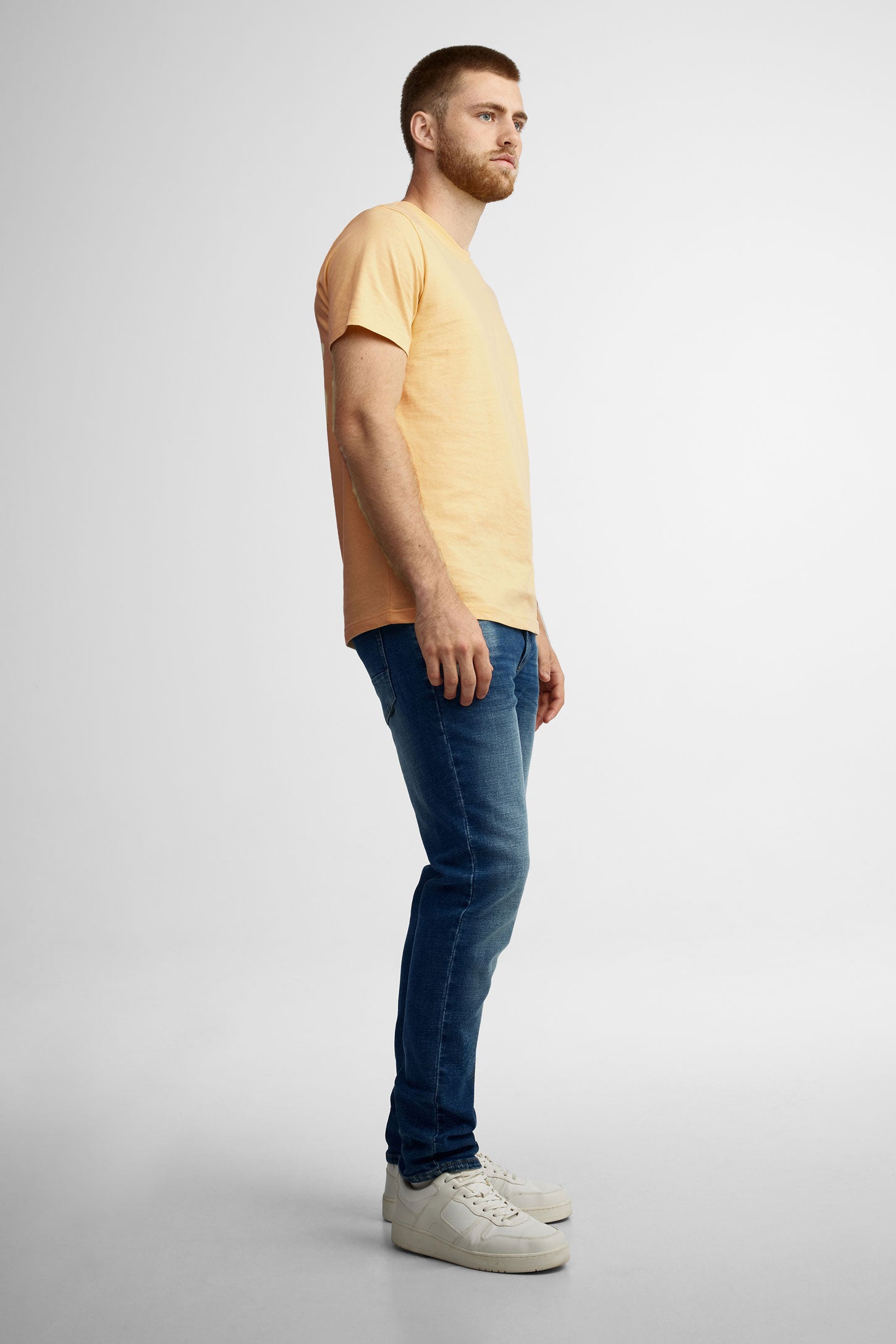 T-shirt col rond coton, 3/25$ - Homme && JAUNE