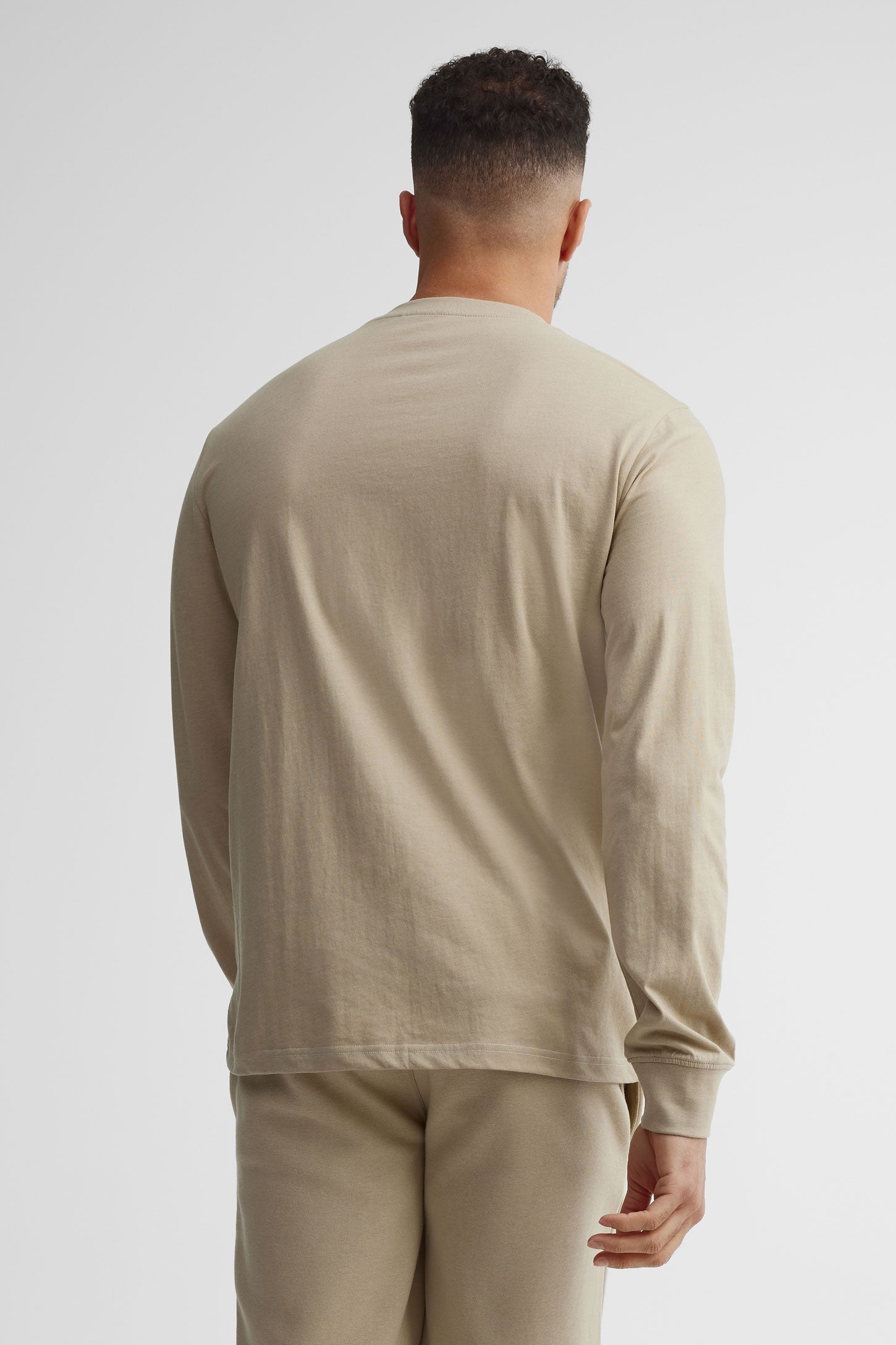 Chandail col rond en coton - Homme && BEIGE/MULTI
