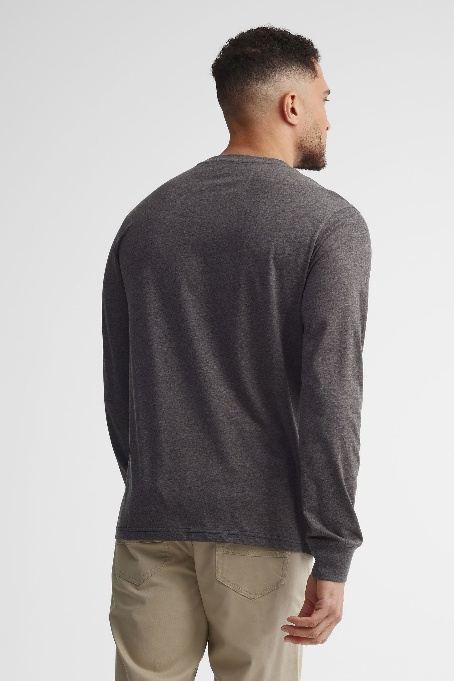 Chandail col rond en coton - Homme && BLEU MARINE MUL