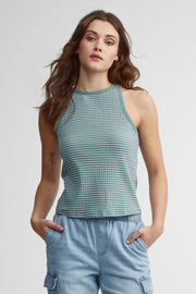 Camisole halter côtelée - Femme && TURQUOISE/MULTI