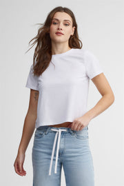T-shirt texturé col rond - Femme && BLANC