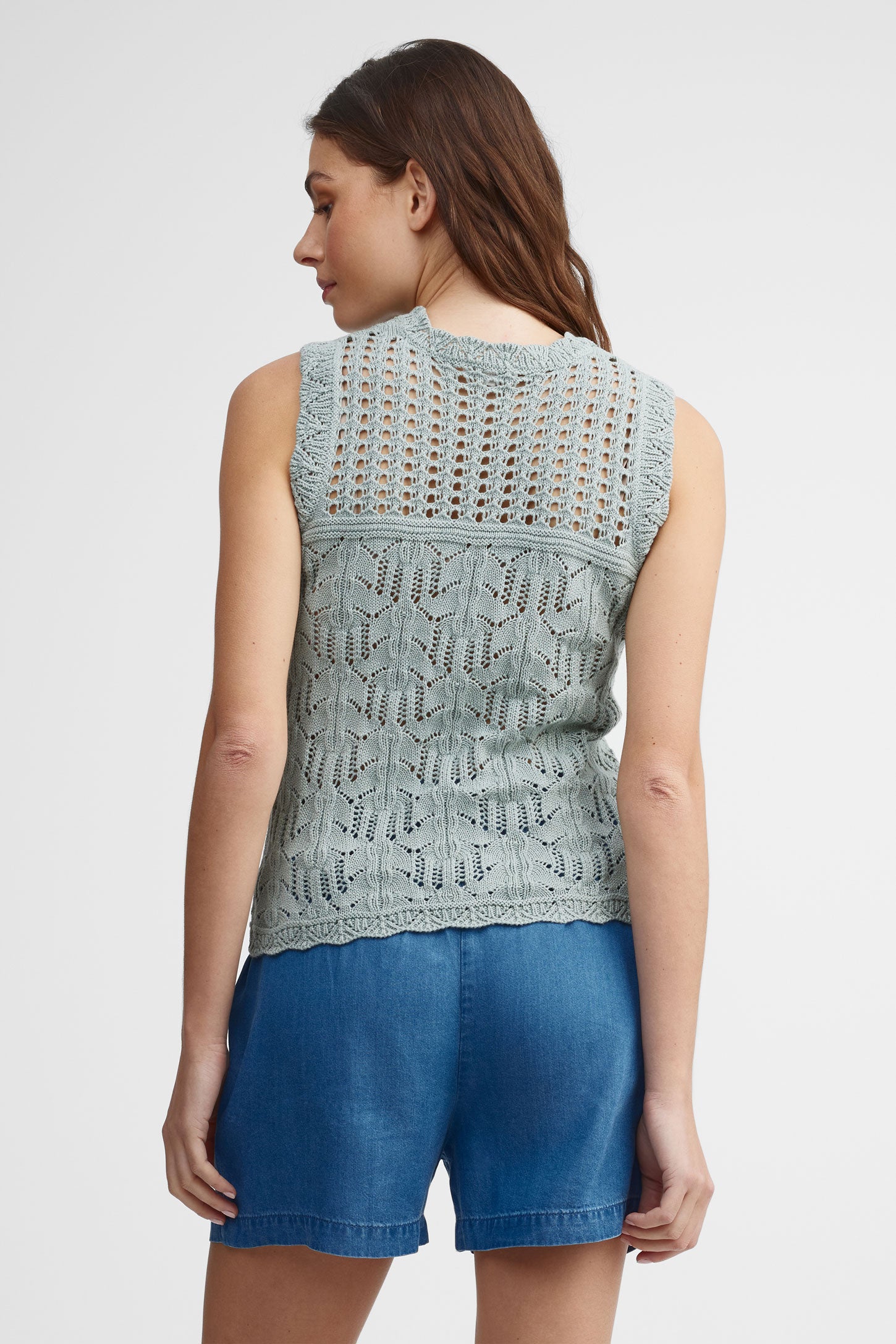 Camisole tricot ajouré - Femme && AQUA