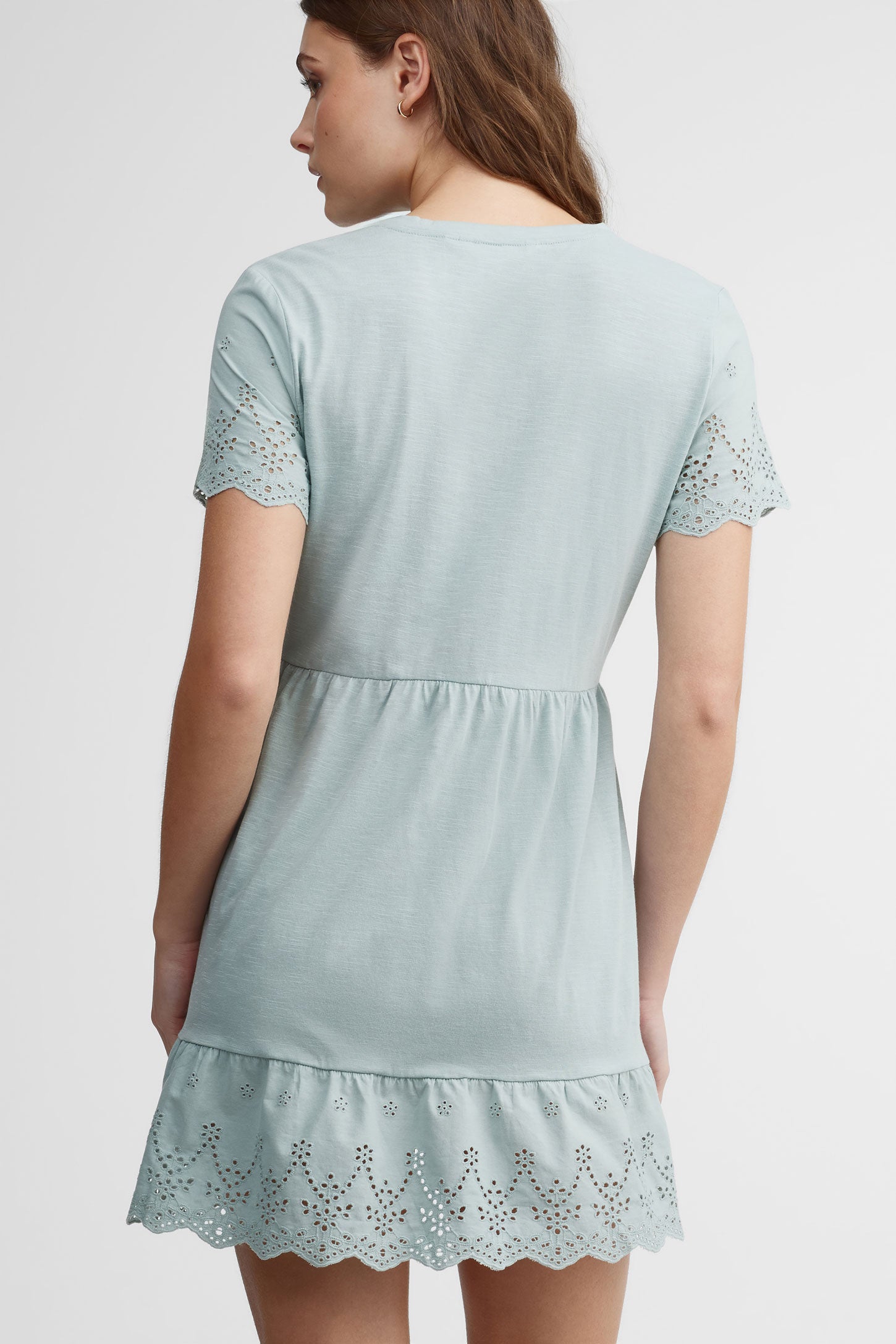 Robe manches courtes broderie anglaise - Femme && AQUA