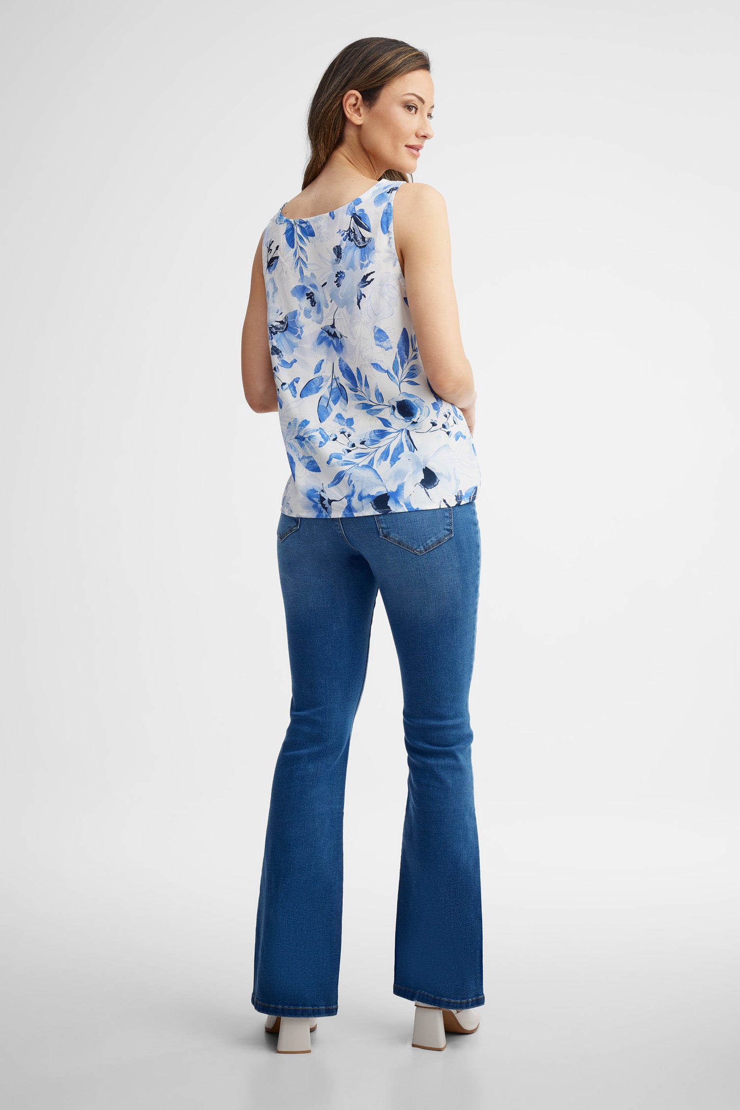 Camisole col dégagé - Femme && BLEU MULTI