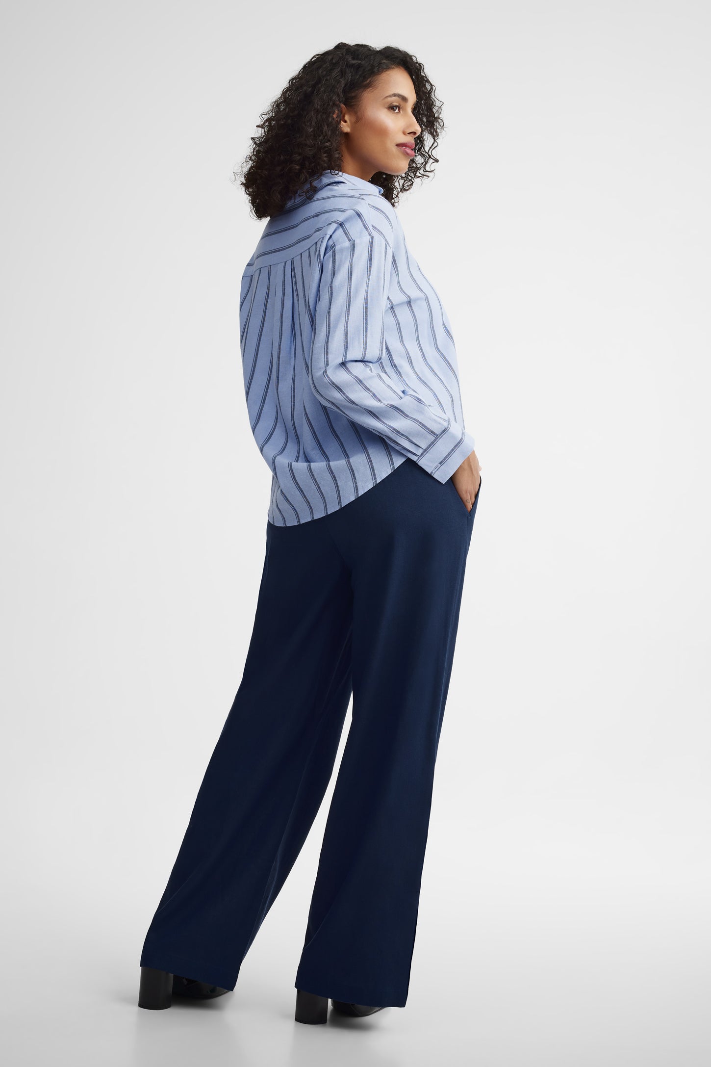 Chemisier rayé - Femme && BLEU MULTI