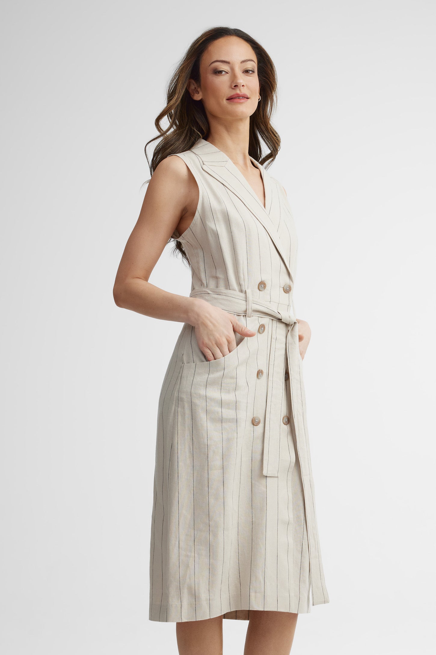 Robe tailleur midi - Femme && BEIGE/MULTI