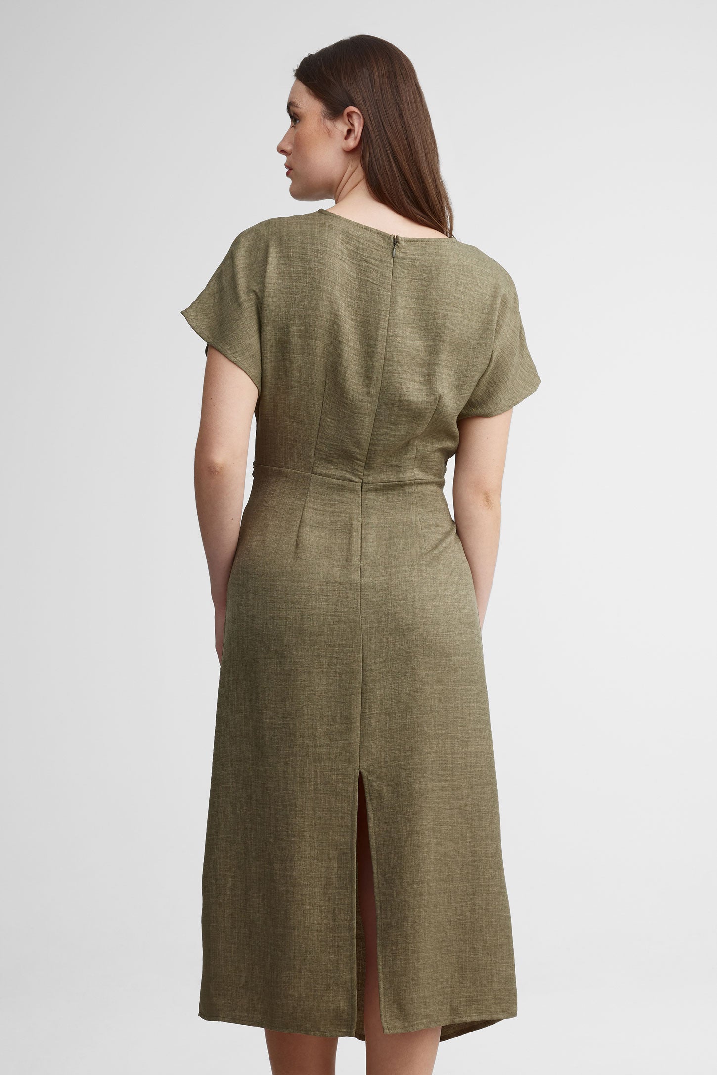 Robe maxi torsadée - Femme && KAKI