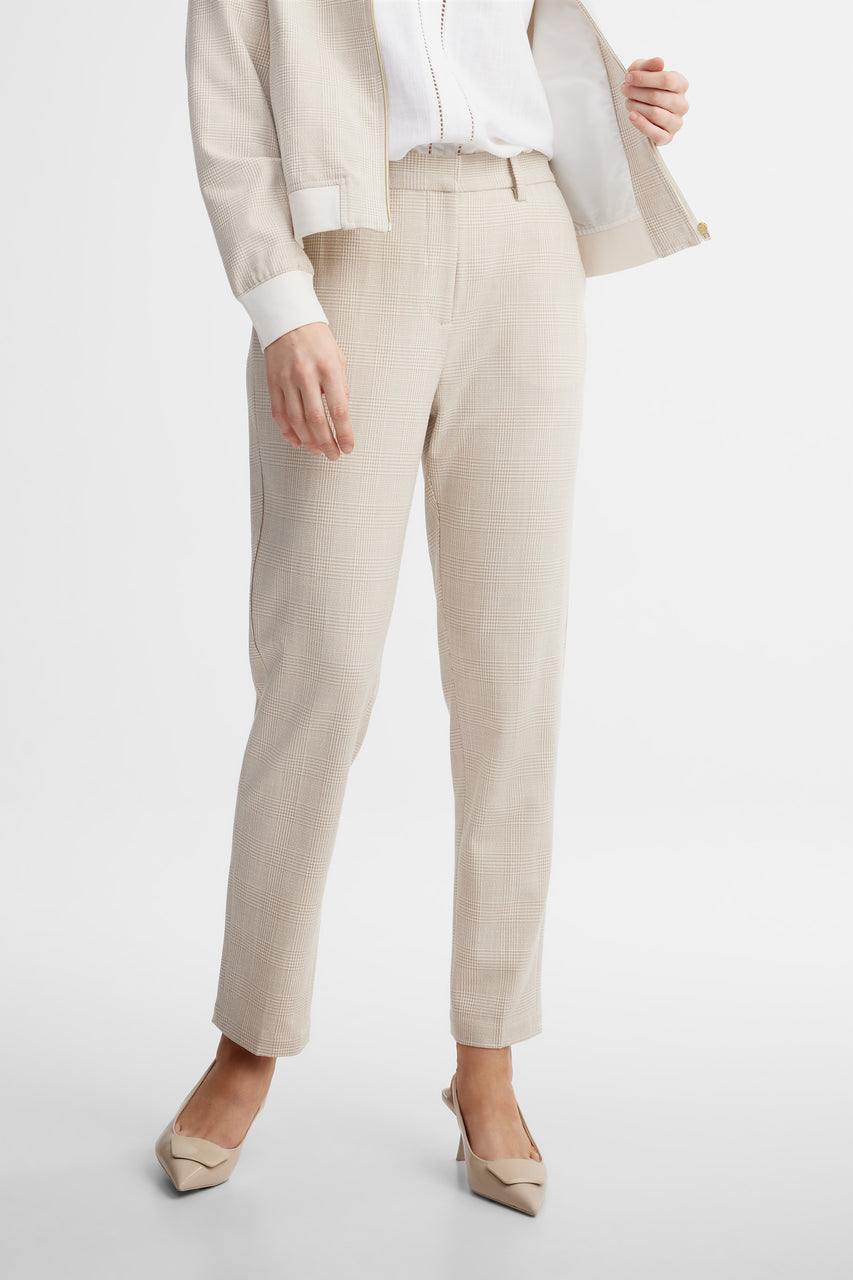 Pantalon habillé à carreaux - Femme && BEIGE/MULTI