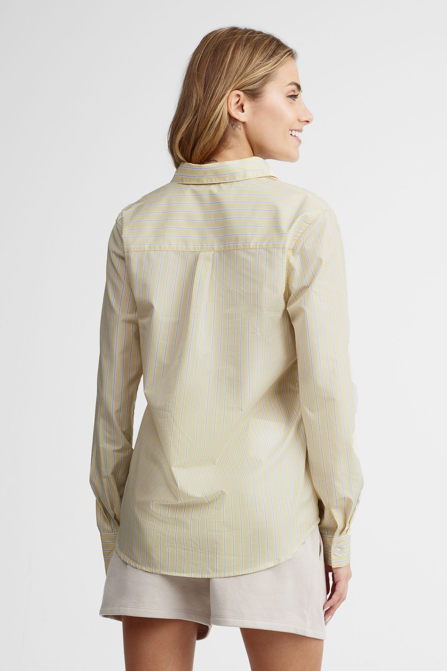 Chemise rayée coton - Femme && JAUNE/MULTI