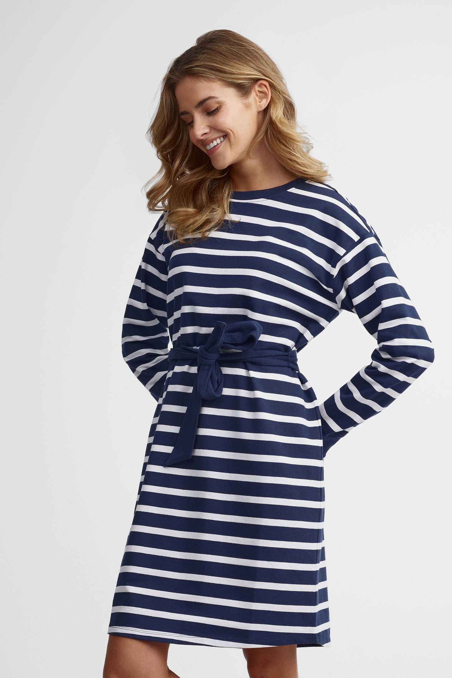 Robe manches longues - Femme 
 && BLEU MARINE MUL
