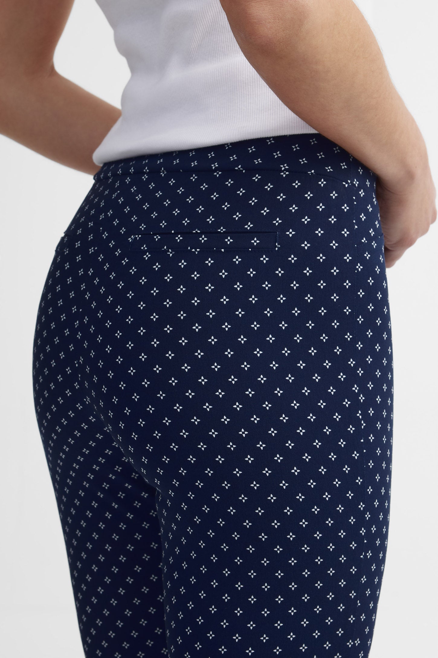 Pantalon ajusté en twill - Femme && MARIN/MULTI
