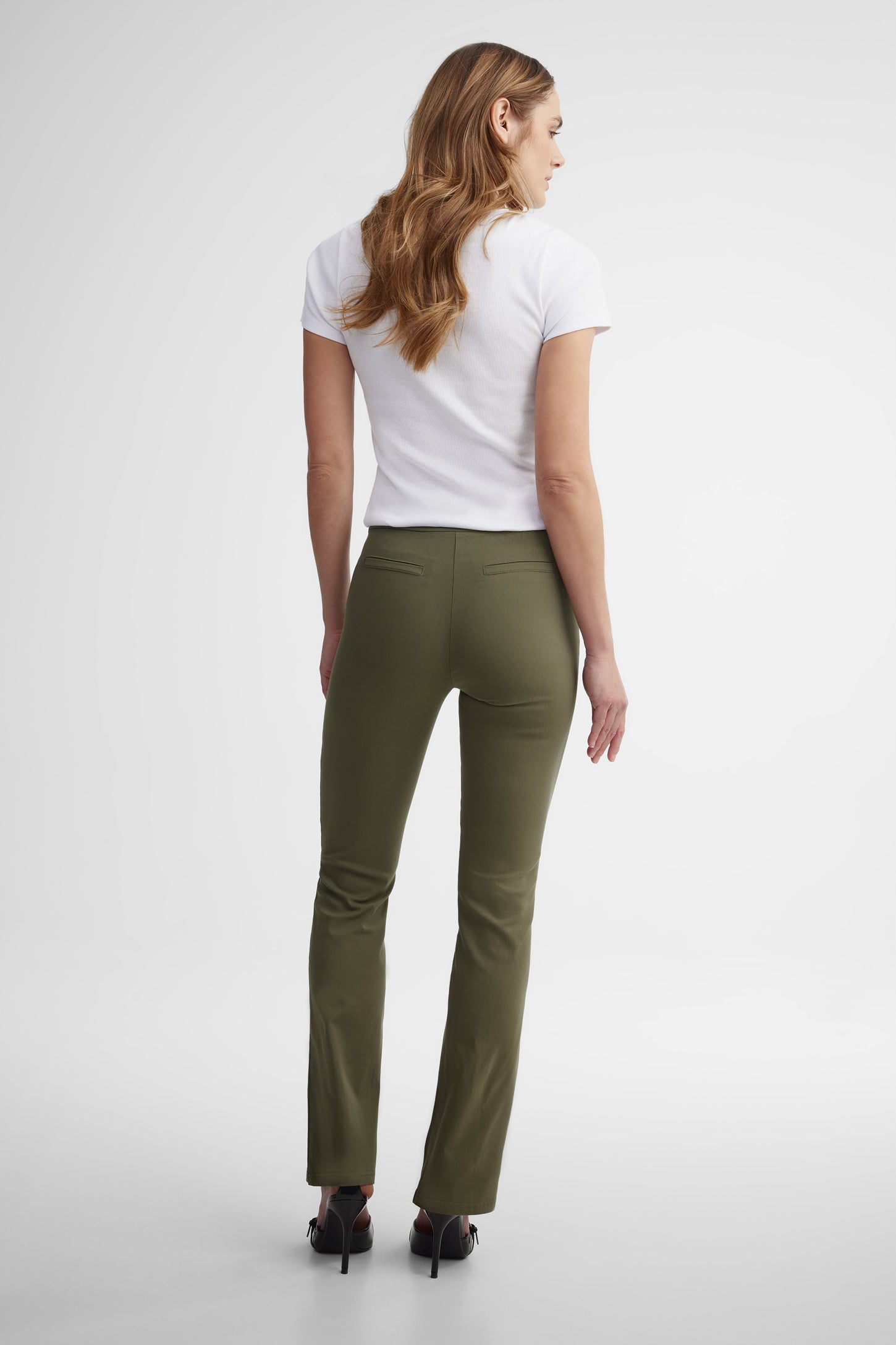 Pantalon ''bootcut'' en twill - Femme && KAKI