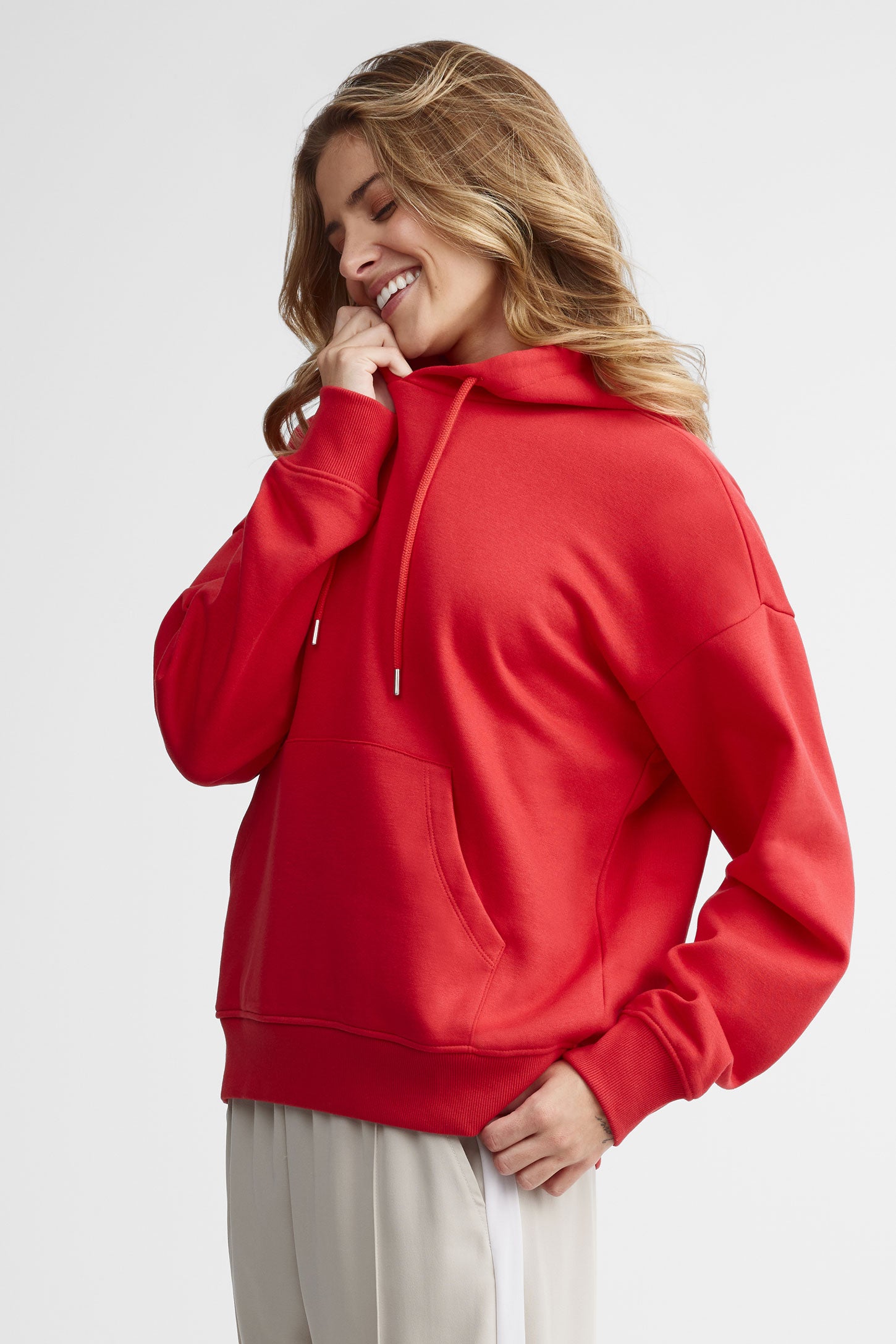 Sweat à capuche et cordon à logo brodé | Rouge | Tommy Hilfiger Sweat à capuche et cordon à logo brodé | Rouge | Tommy Hilfiger