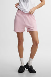 Short taille haute coton ouaté - Femme && ROSE