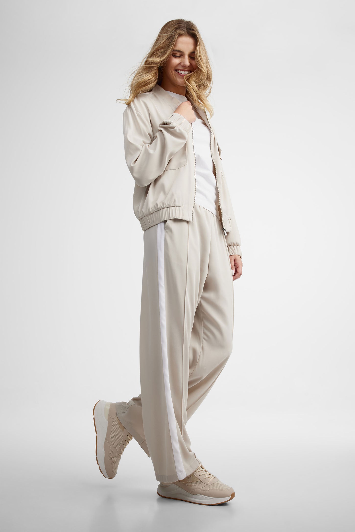 Pantalon jambe large - Femme && BEIGE