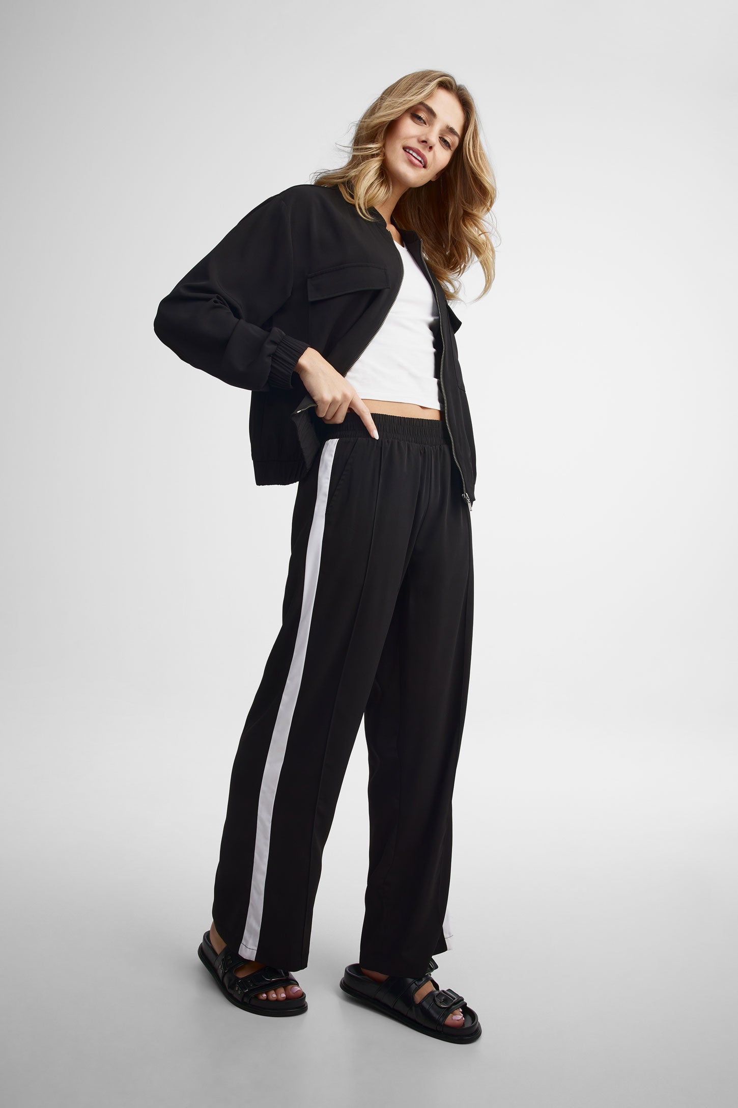 Veste bomber cargo en twill - Femme && NOIR