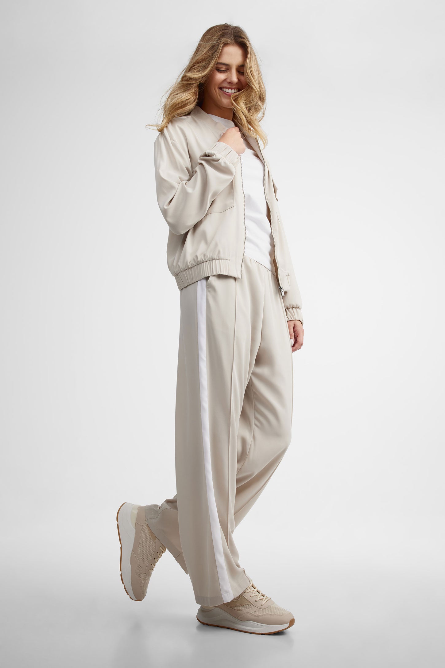 Veste bomber cargo en twill - Femme && BEIGE