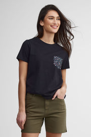 T-shirt à poche coupe droite coton, 2/30$ - Femme && NOIR