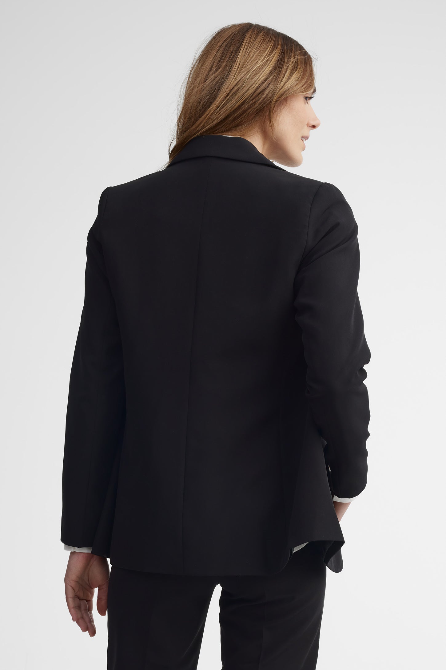 Veston coupe régulière en crêpe - Femme && NOIR
