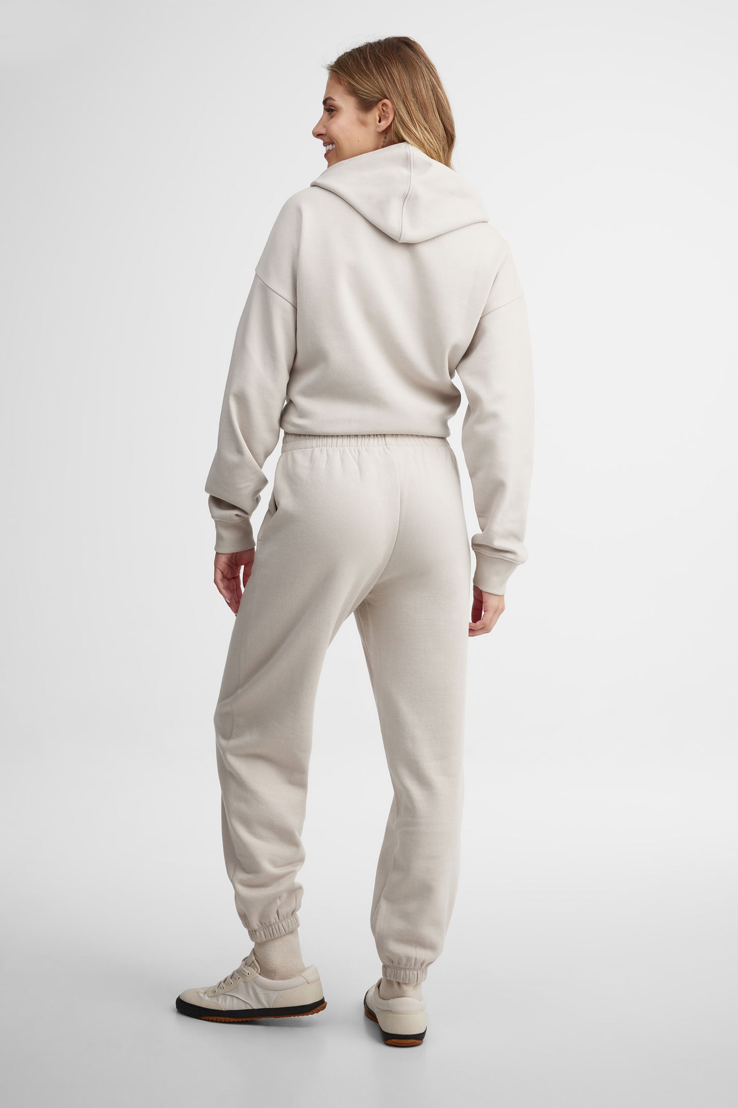 Pantalon jogger coton ouaté - Femme && BEIGE