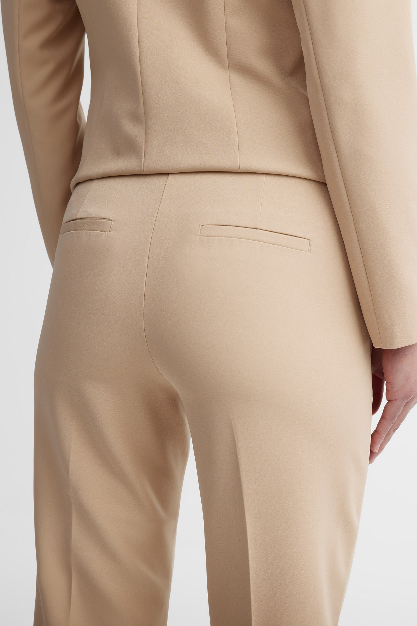 Pantalon en crêpe jambe droite 28'' - Femme && BEIGE