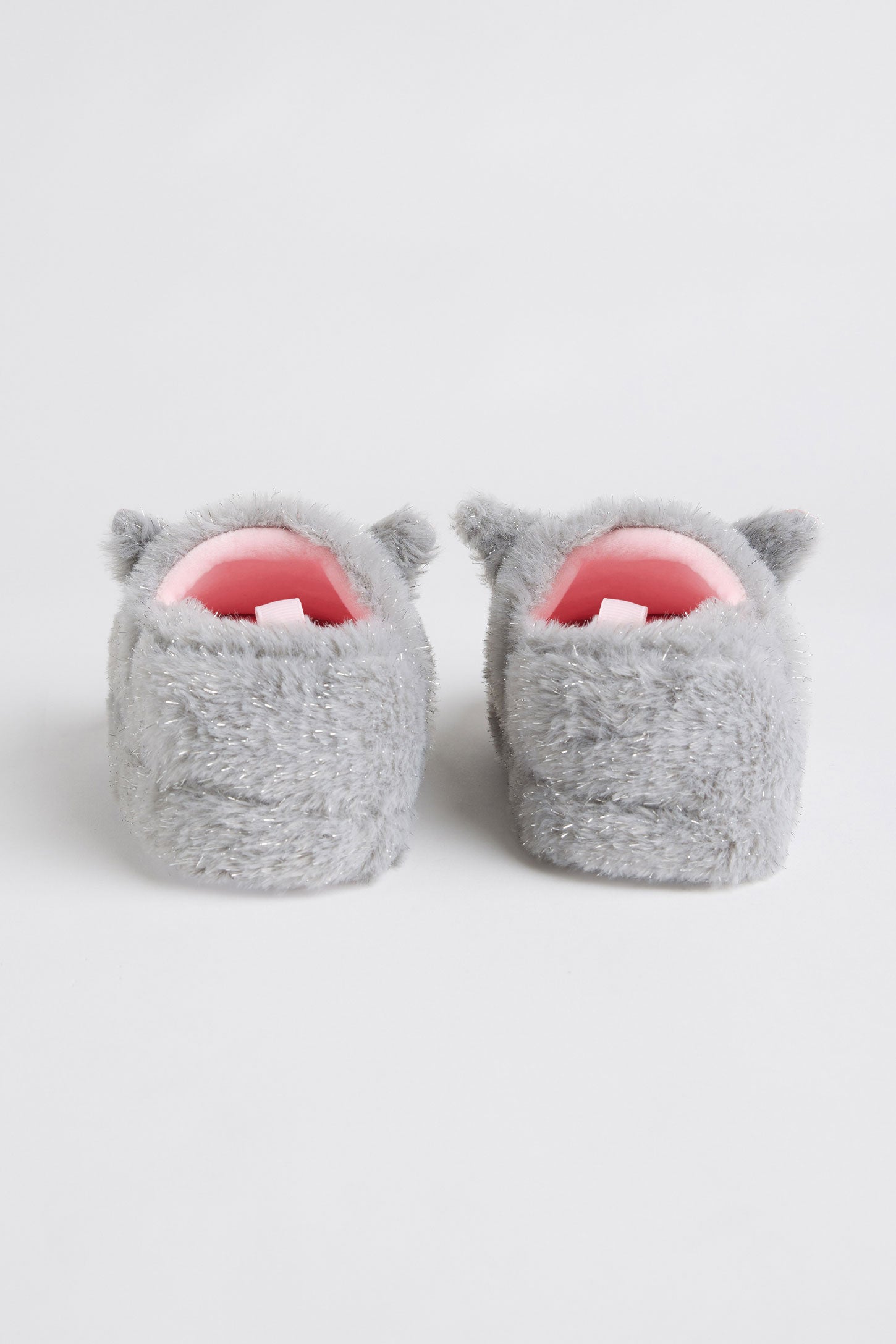 Pantoufles chat en peluche - Enfant fille && GRIS
