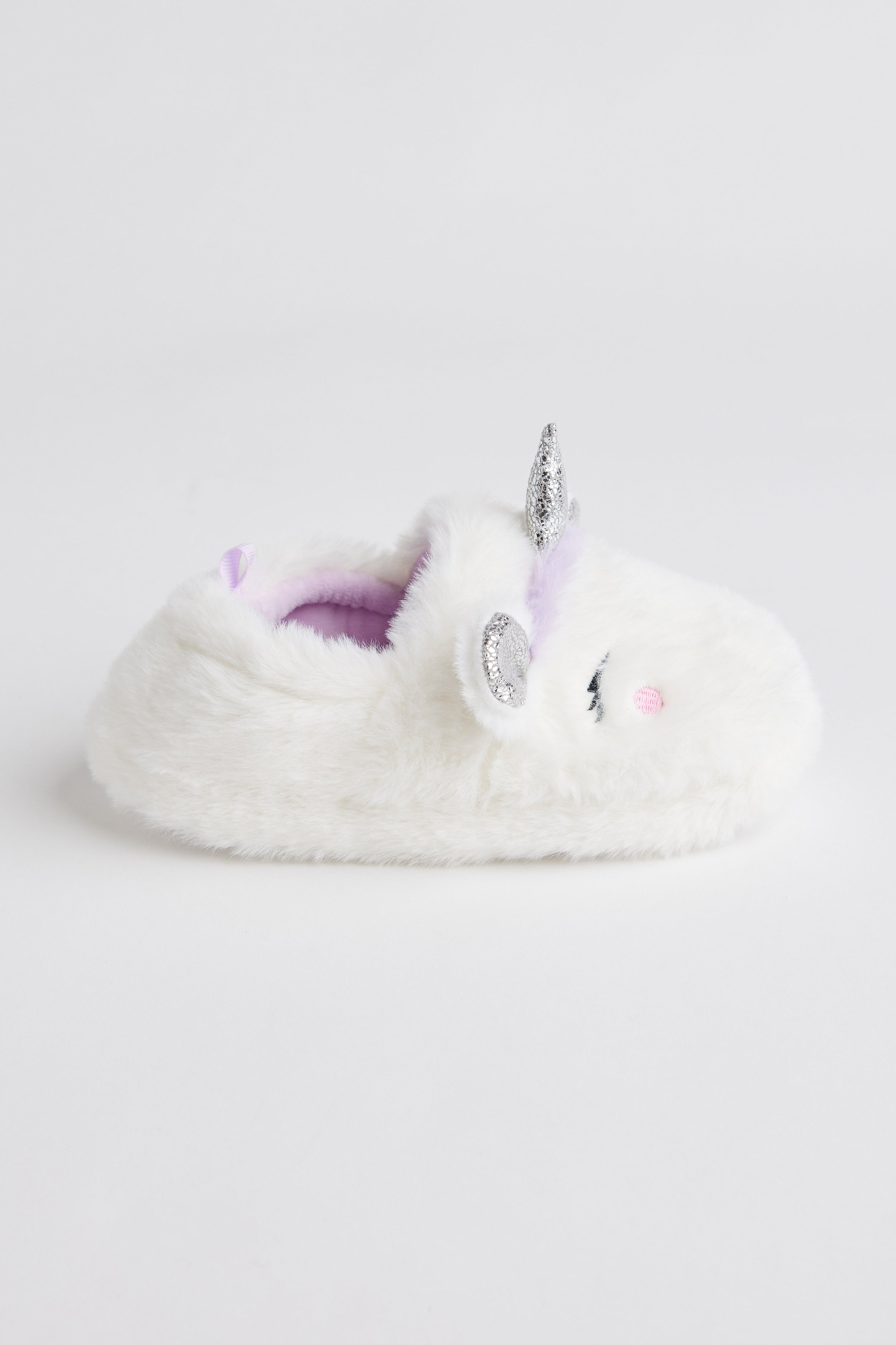 Pantoufles licorne en peluche - Enfant fille && BLANC