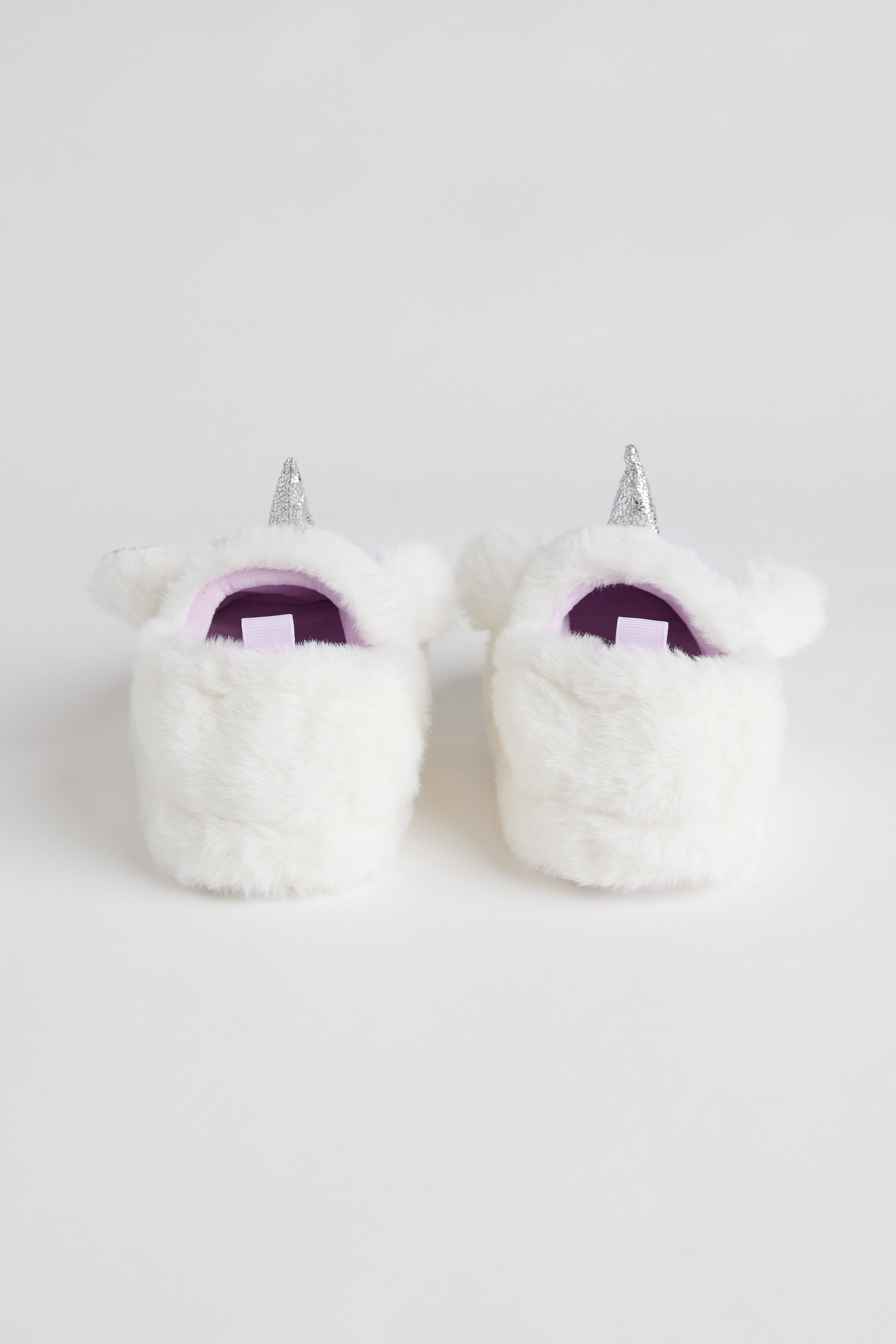 Pantoufles licorne en peluche - Enfant fille && BLANC