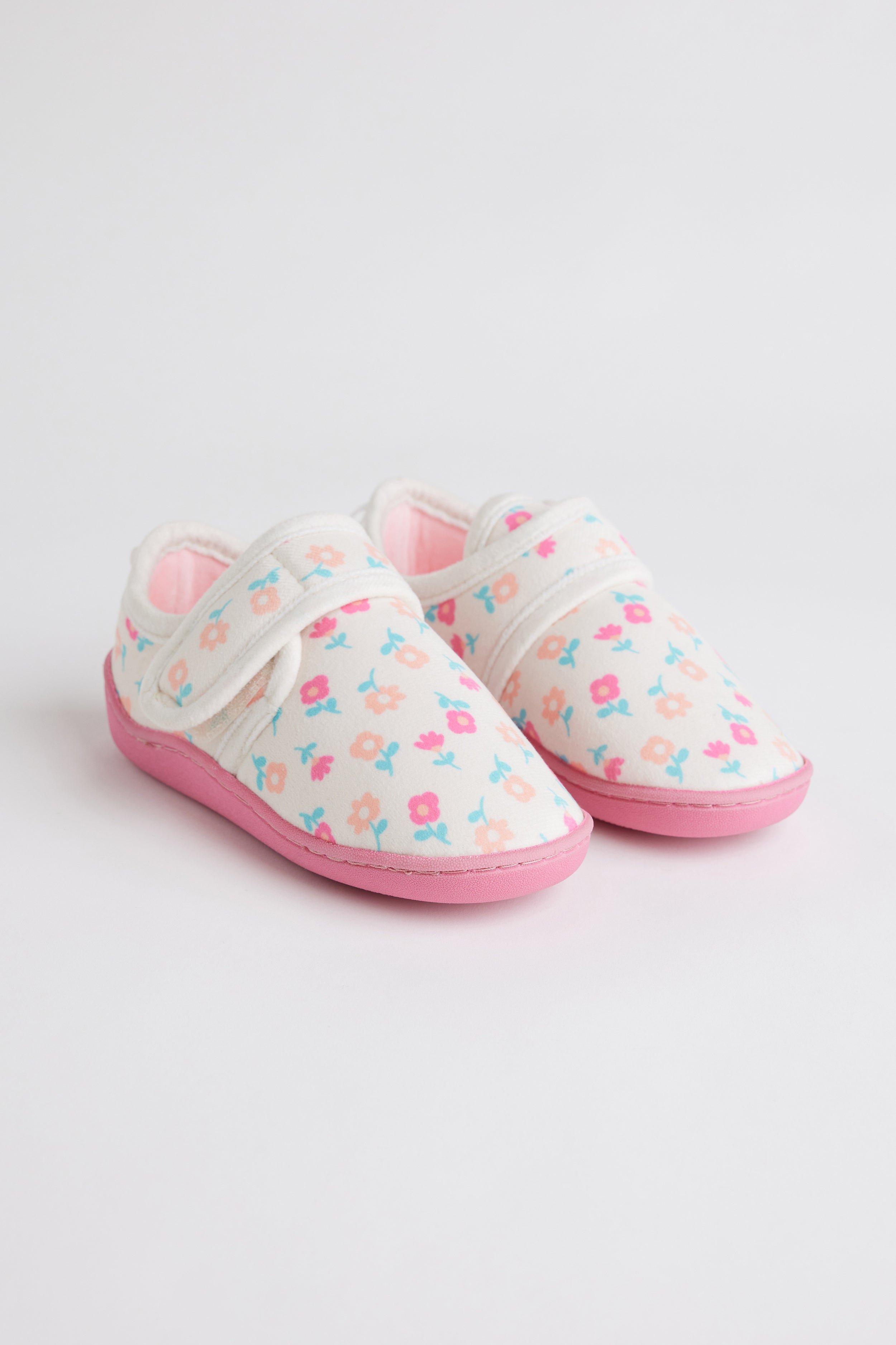 Pantoufles semelles rigides - Enfant fille && BLANC MULTI