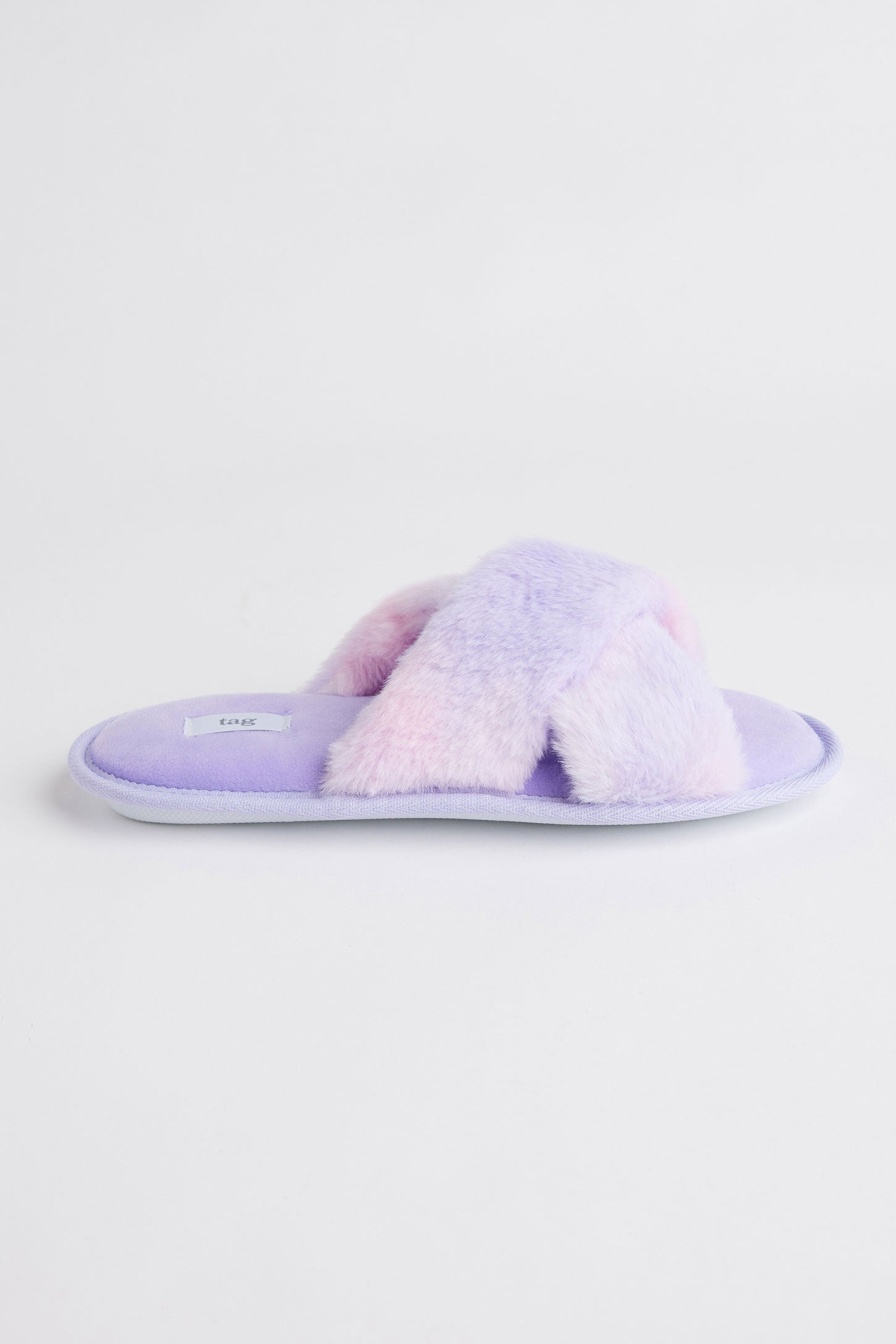 Pantoufles brides croisées peluche - Ado fille && MULTICOLORE