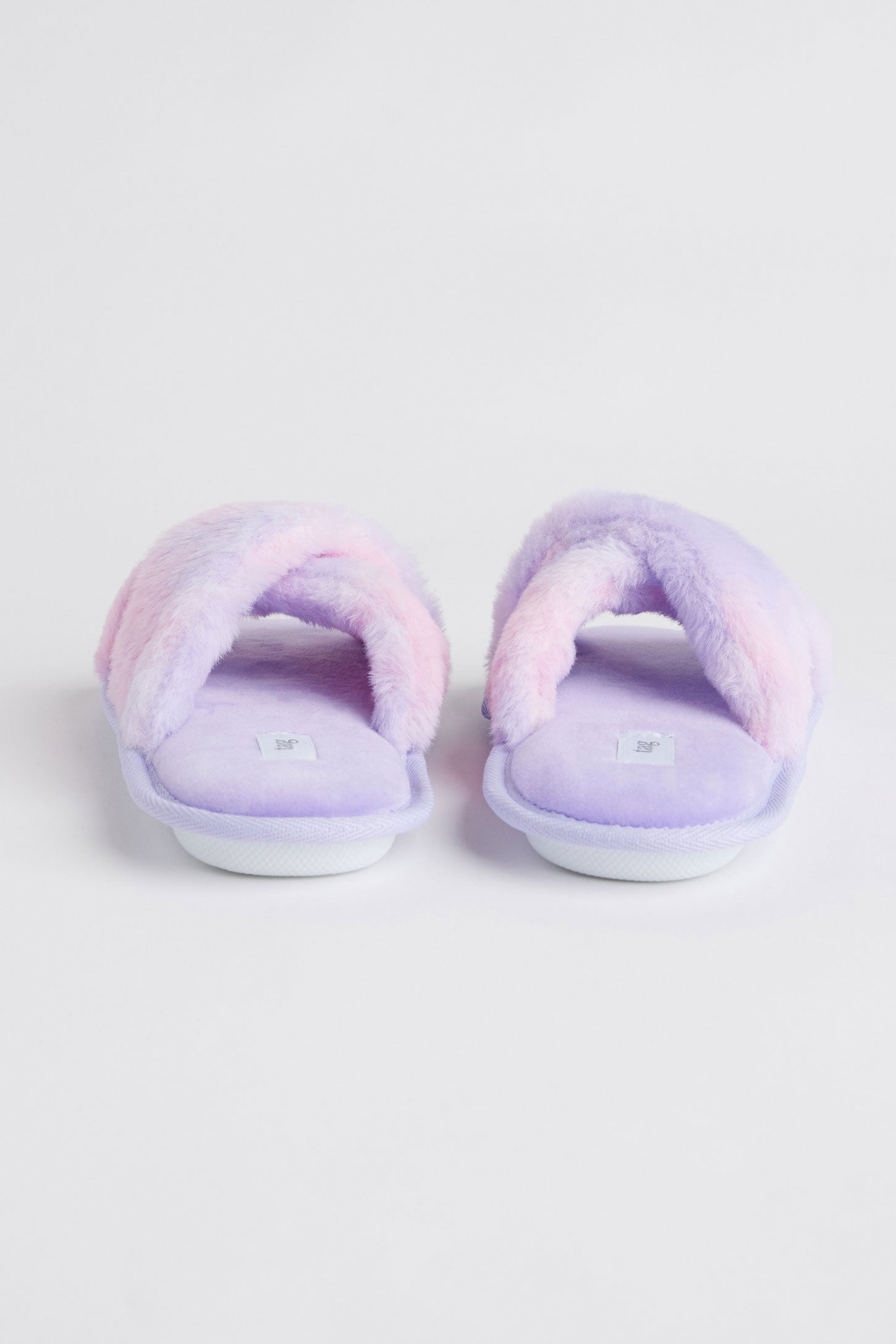 Pantoufles brides croisées peluche - Ado fille && MULTICOLORE