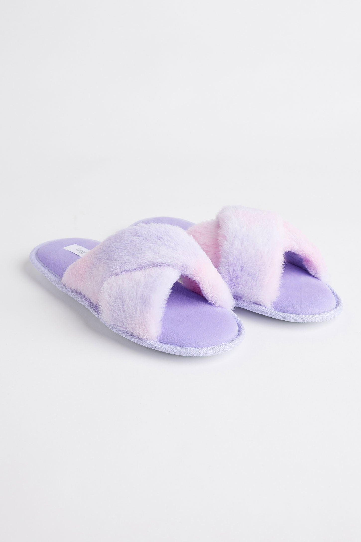 Pantoufles brides croisées peluche - Ado fille && MULTICOLORE