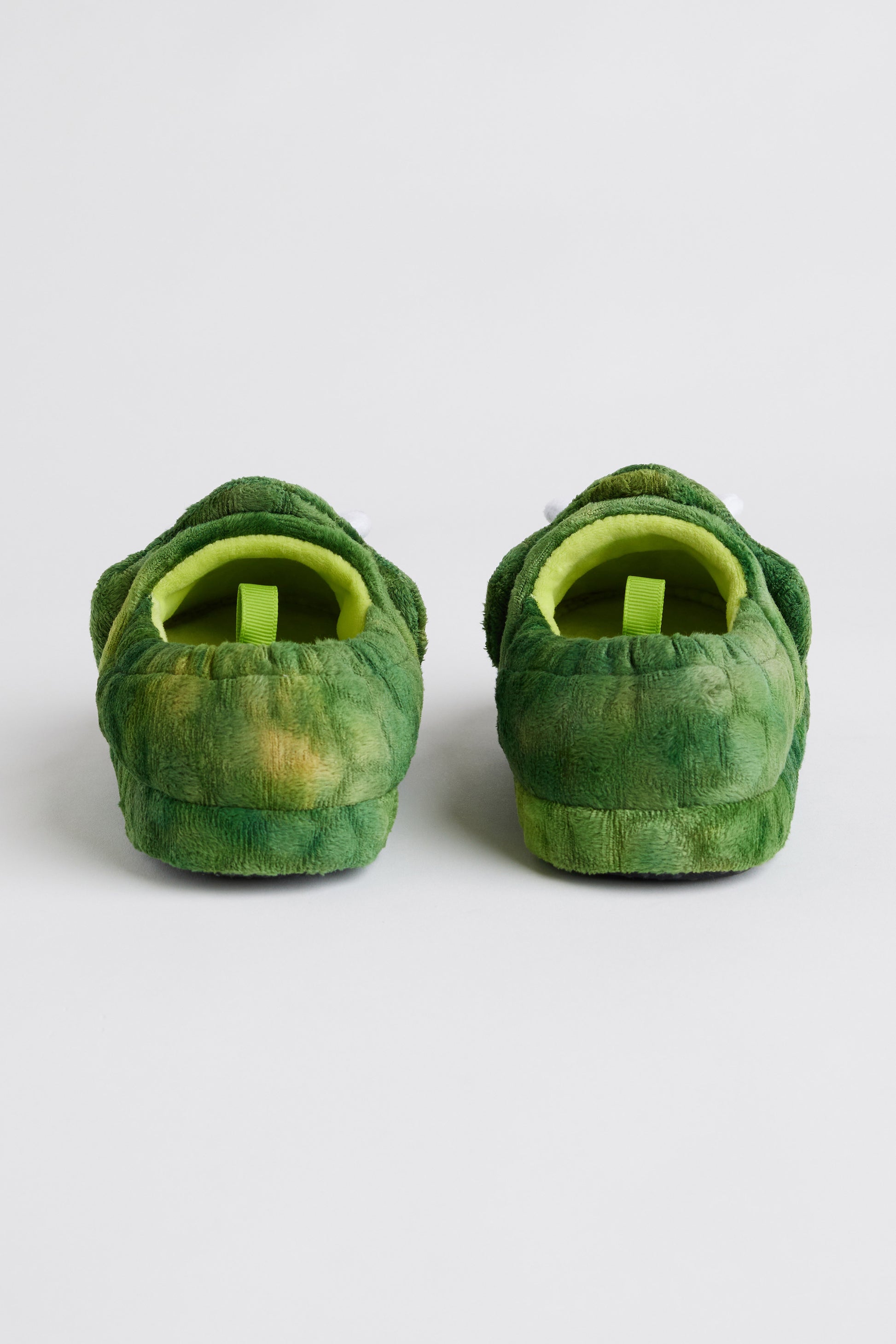 Pantoufles dinosaure en peluche - Enfant garçon && VERT