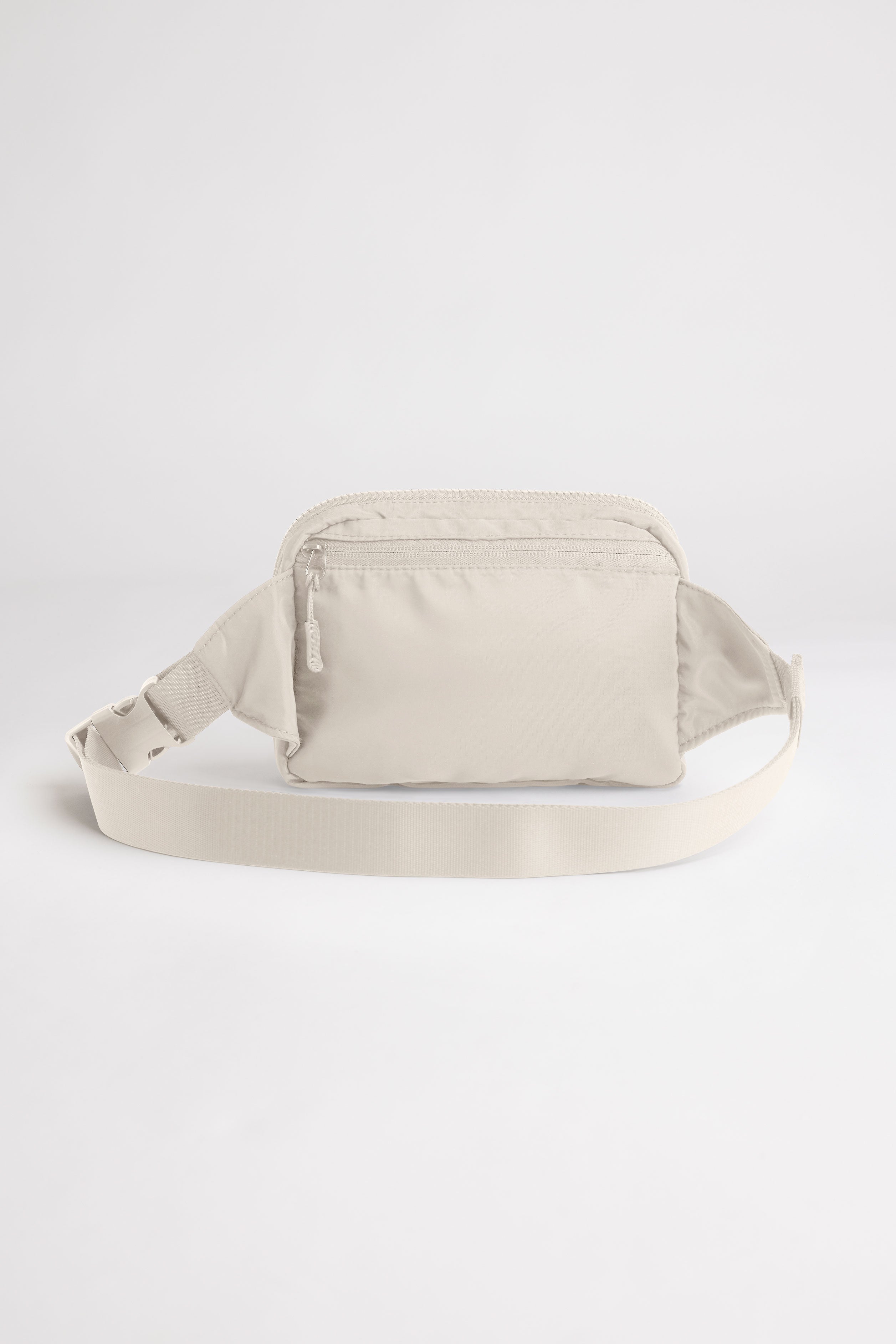 Sac banane à poches zippées en nylon - Femme && BEIGE
