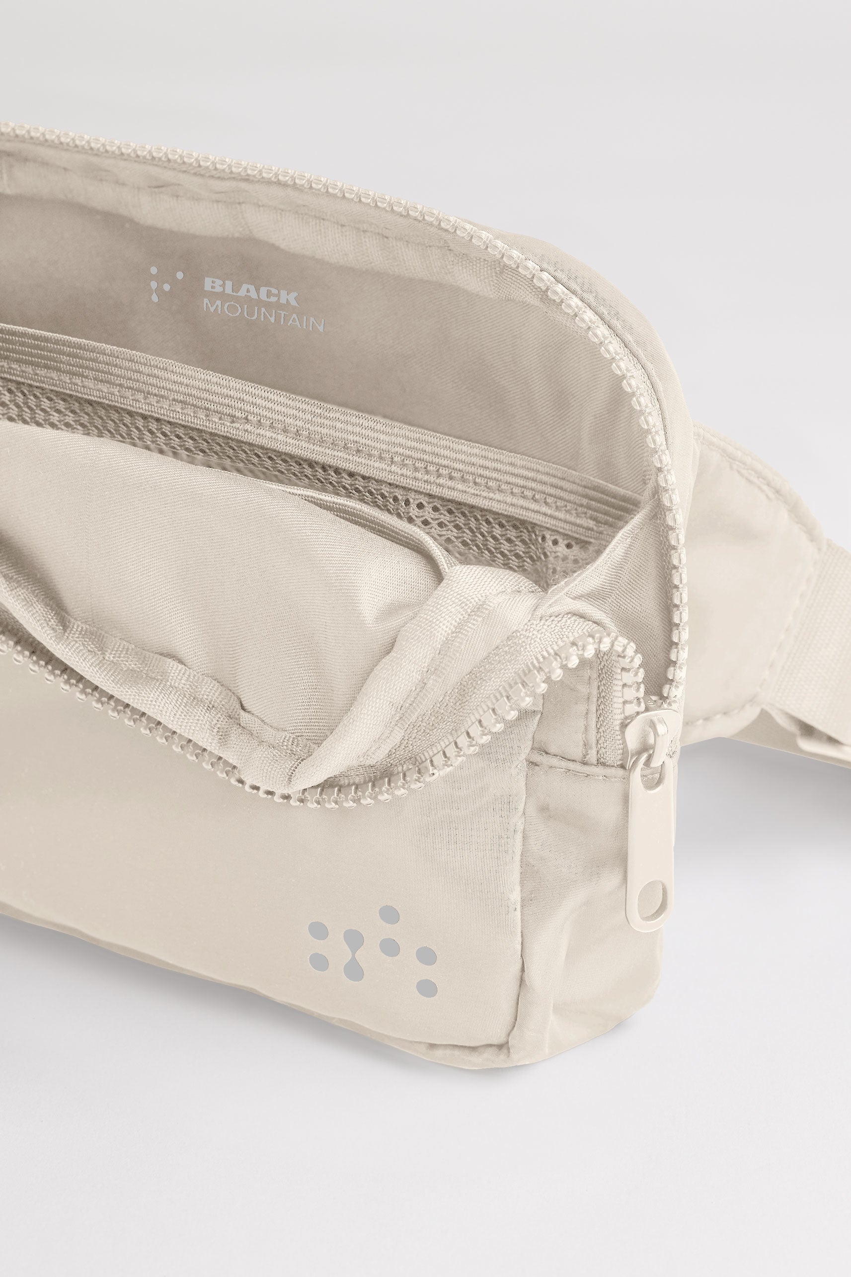 Sac banane à poches zippées en nylon - Femme && BEIGE