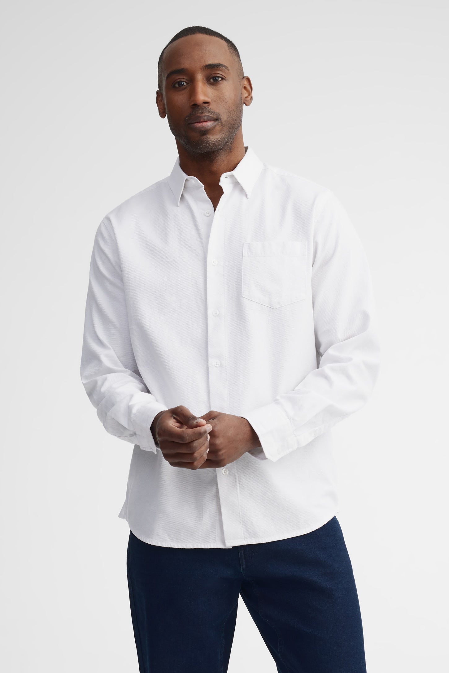 Chemise coupe régulière coton - Homme && BLANC