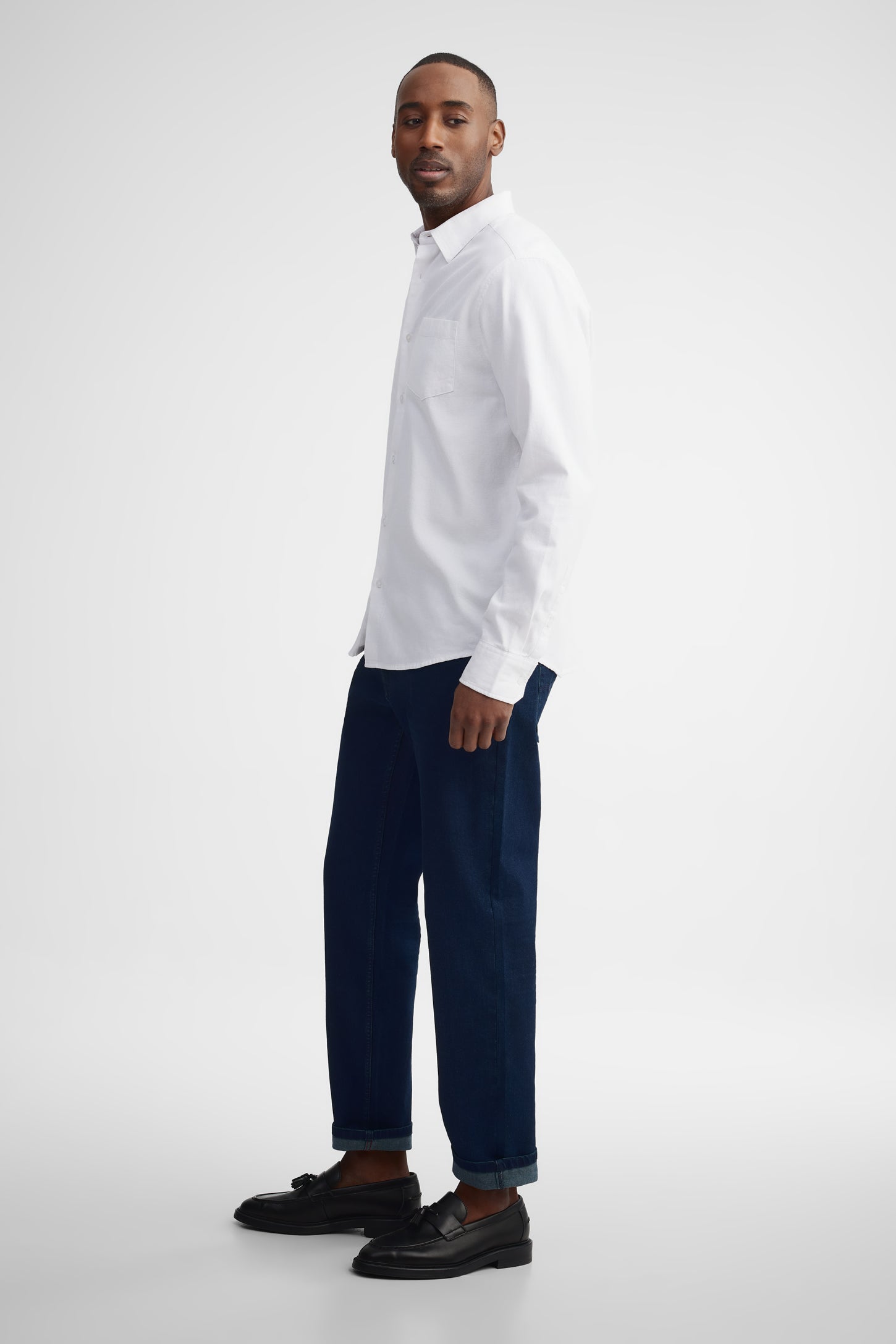 Chemise coupe régulière coton - Homme && BLANC