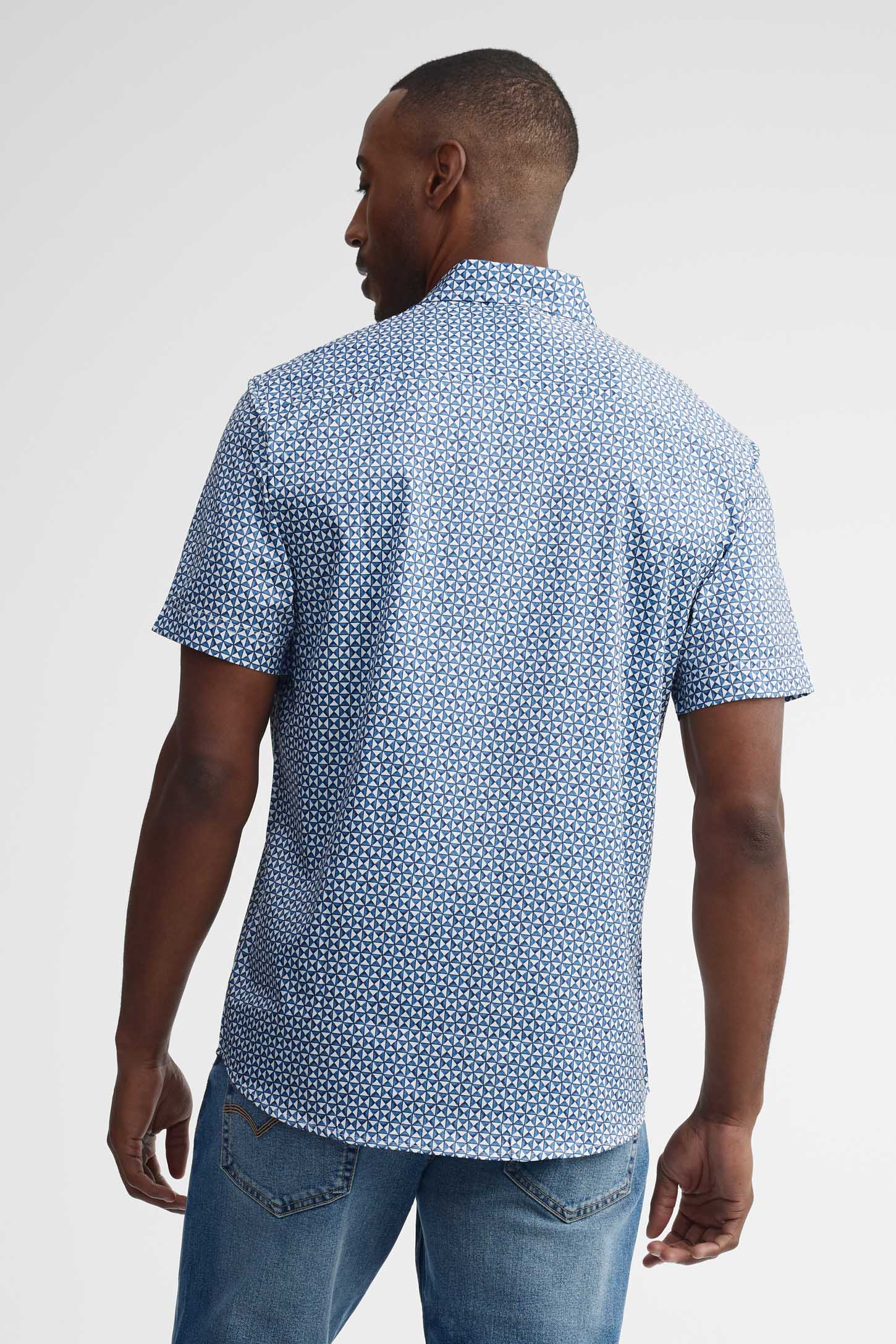 Chemise manches courtes microfibre - Homme && NOIR/MULTI