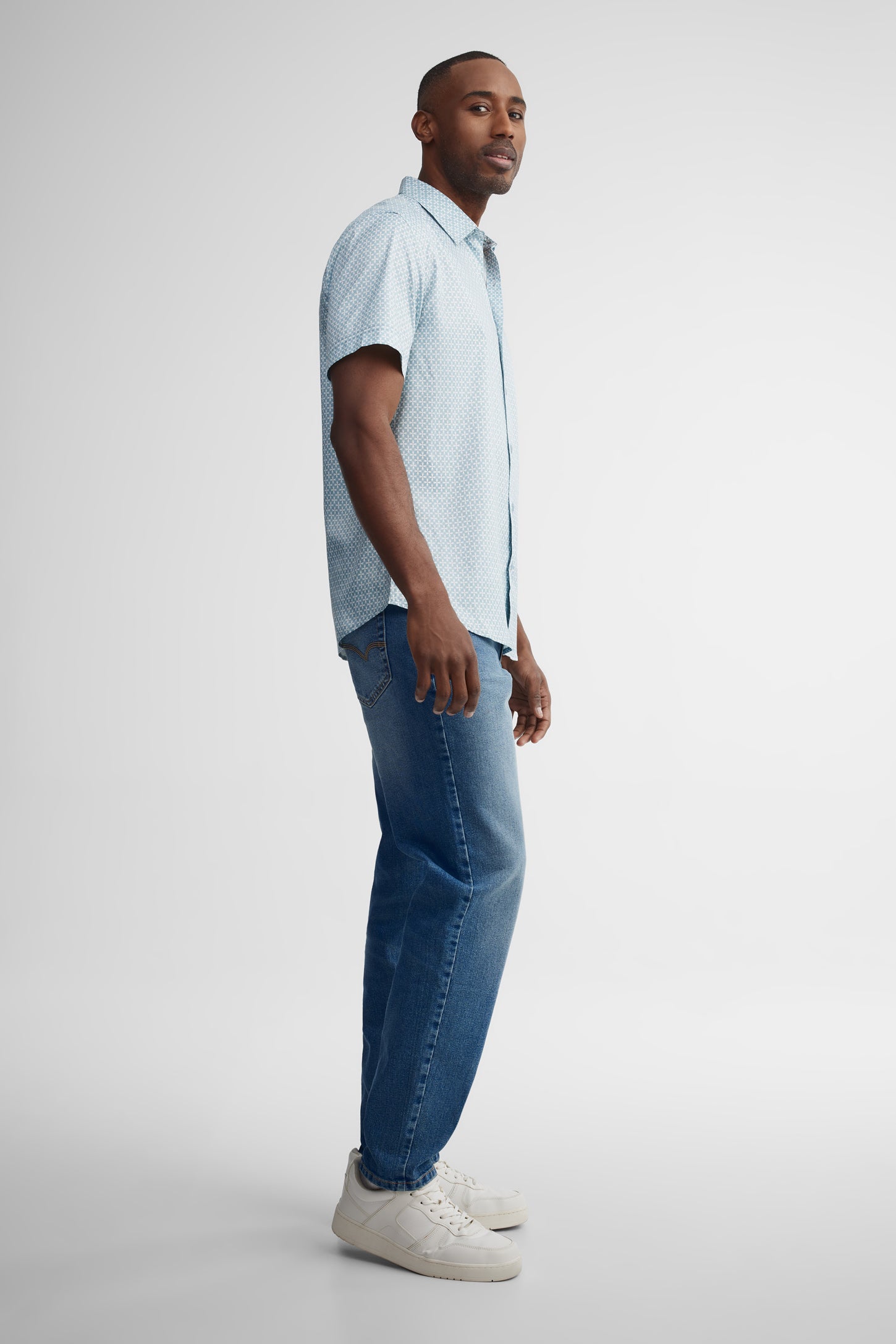 Chemise manches courtes microfibre - Homme && VERT/MULTI