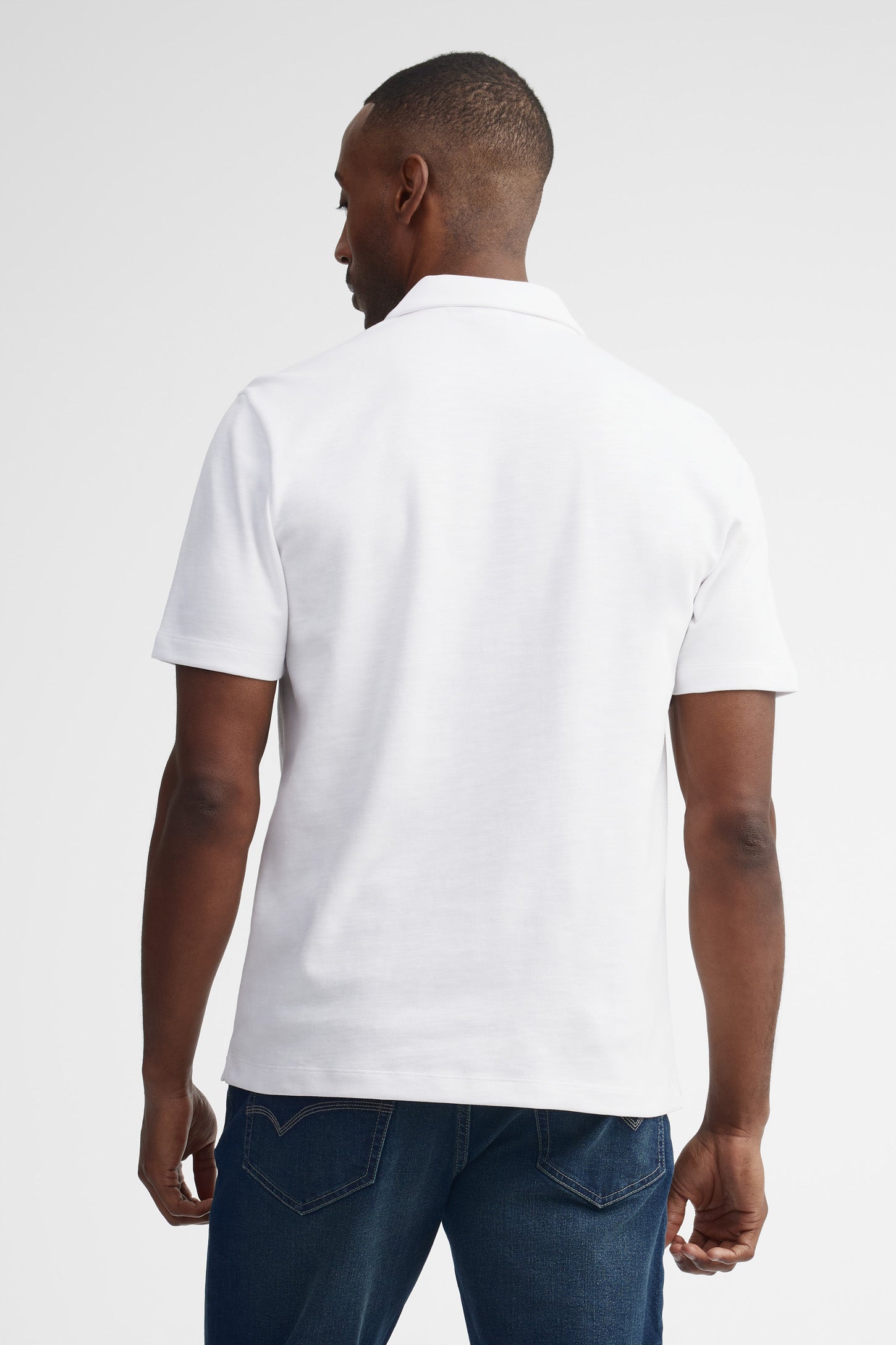 Polo manches courtes semi-ajusté - Homme && BLANC