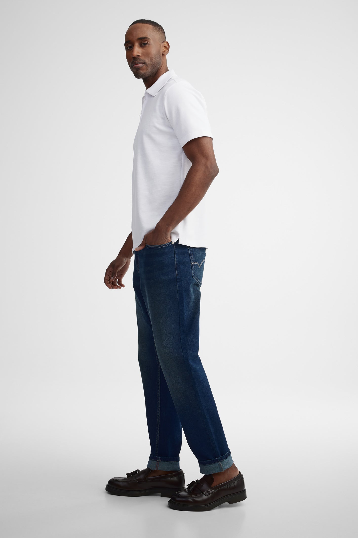 Polo manches courtes semi-ajusté - Homme && BLANC