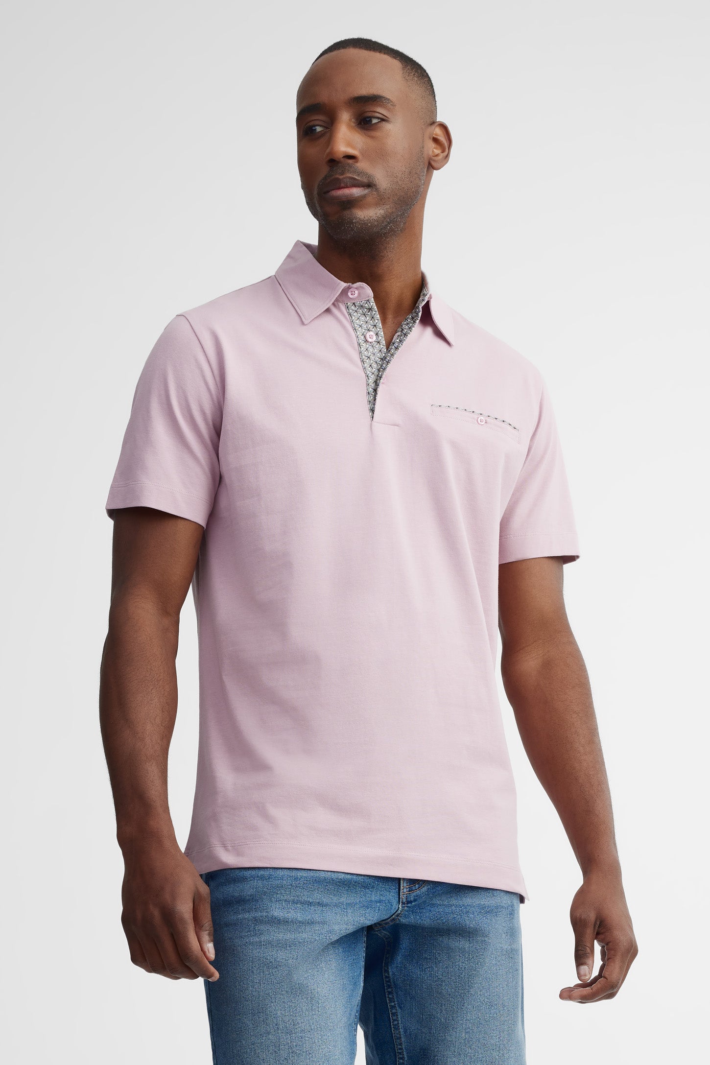 Polo manches courtes semi-ajusté - Homme && MAUVE