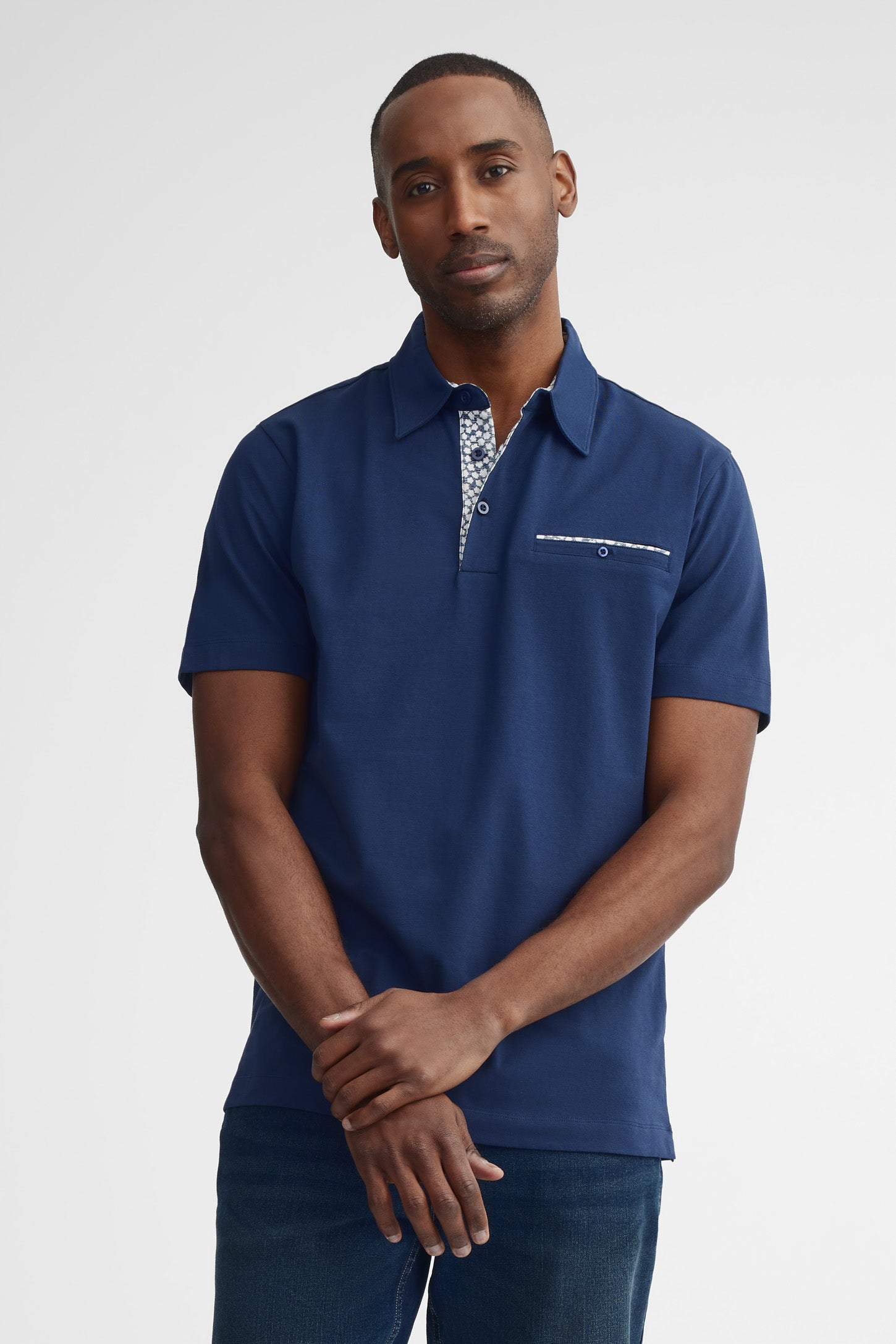 Polo manches courtes semi-ajusté - Homme && MARIN