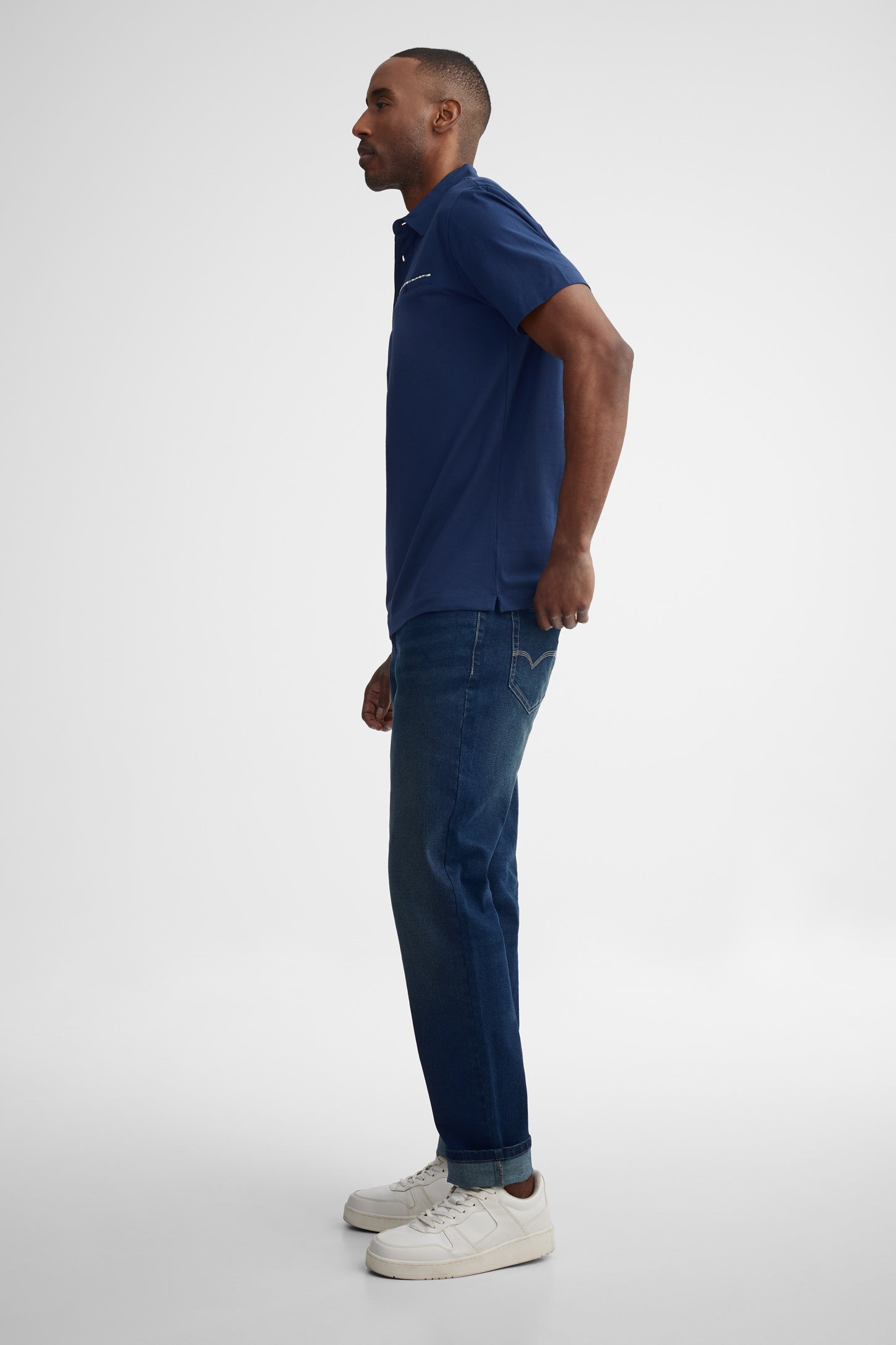 Polo manches courtes semi-ajusté - Homme && MARIN