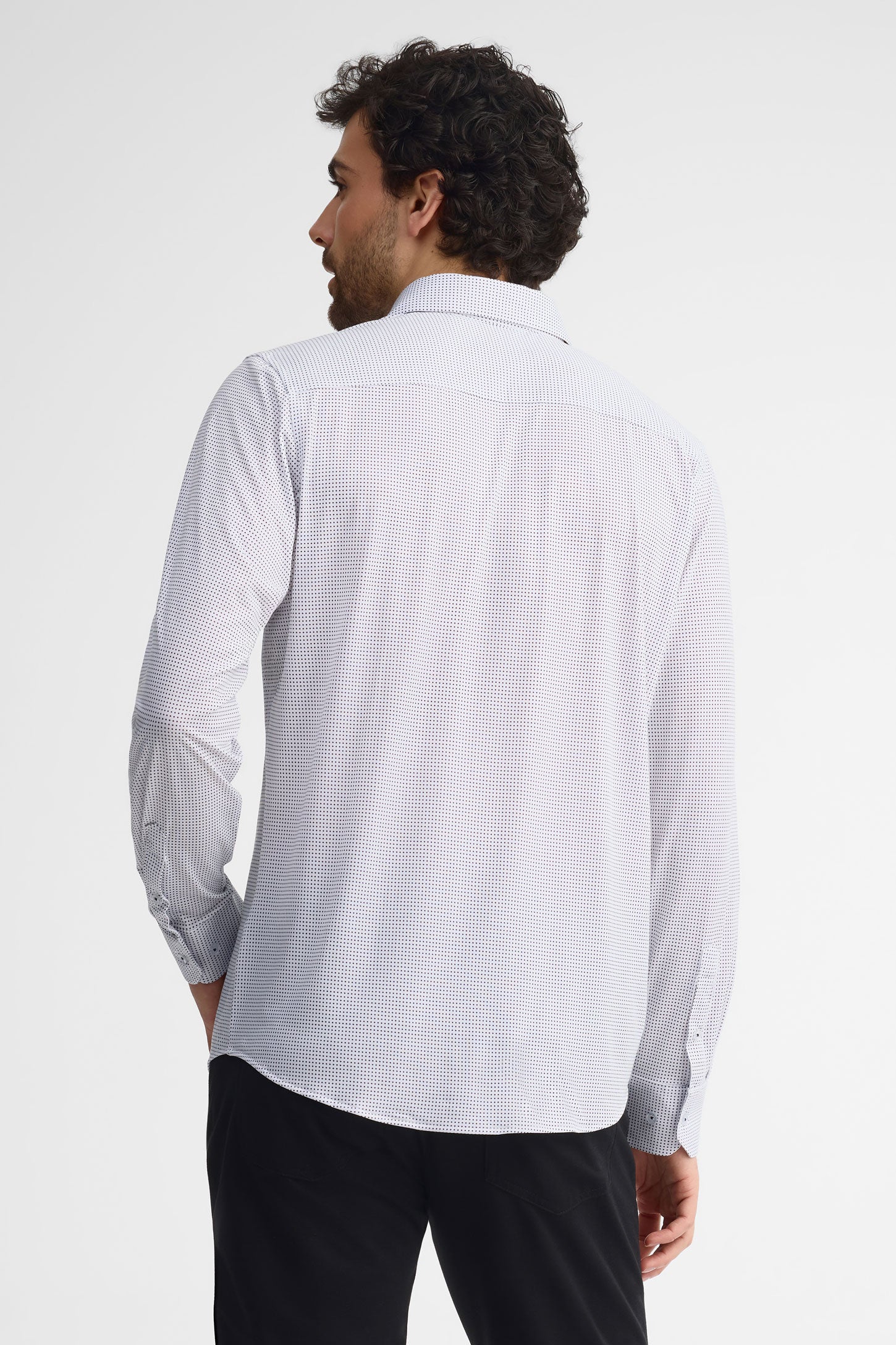 Chemise extensible 4 sens coton - Homme && BLANC MULTI