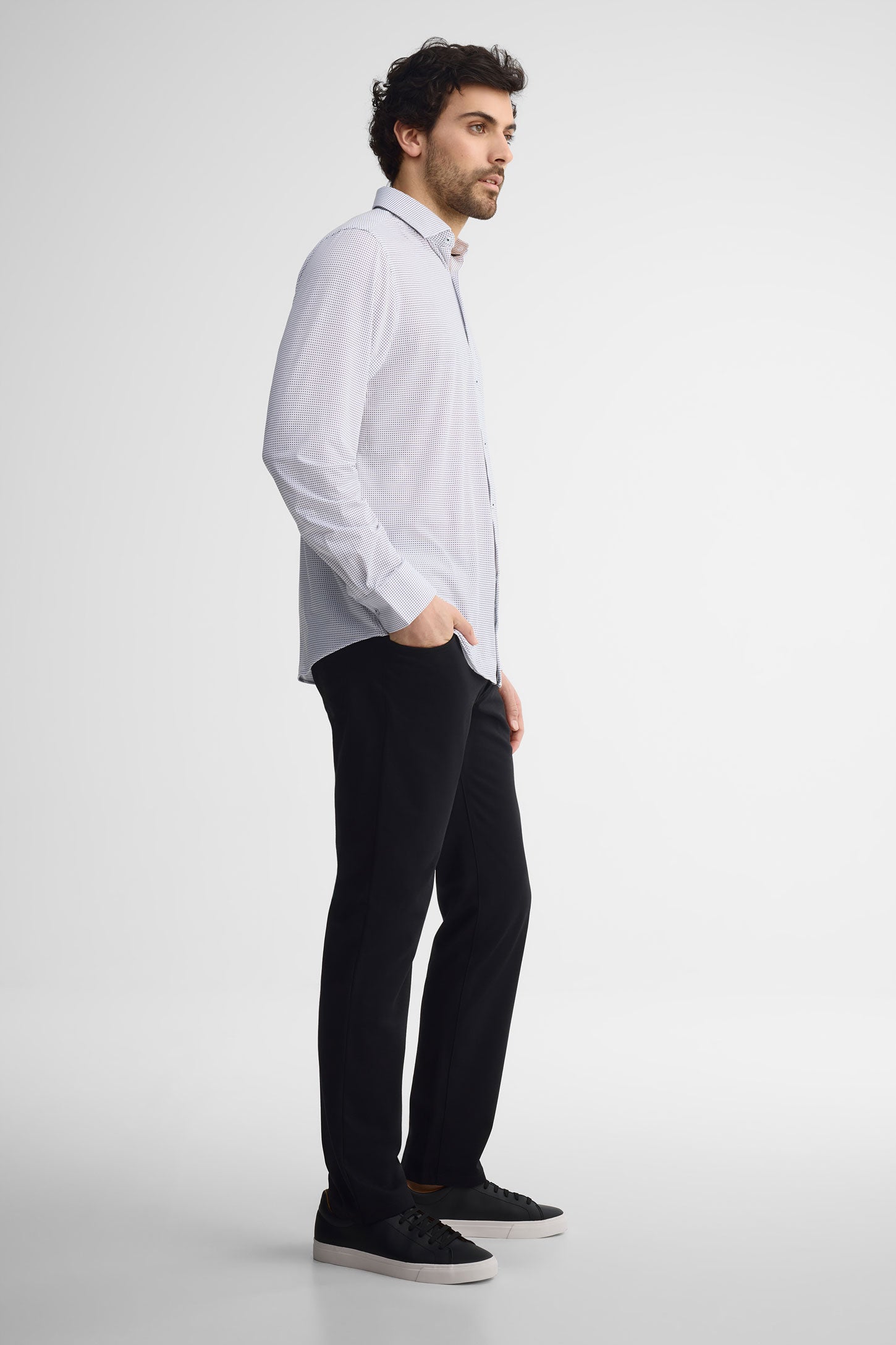 Chemise extensible 4 sens coton - Homme && BLANC MULTI