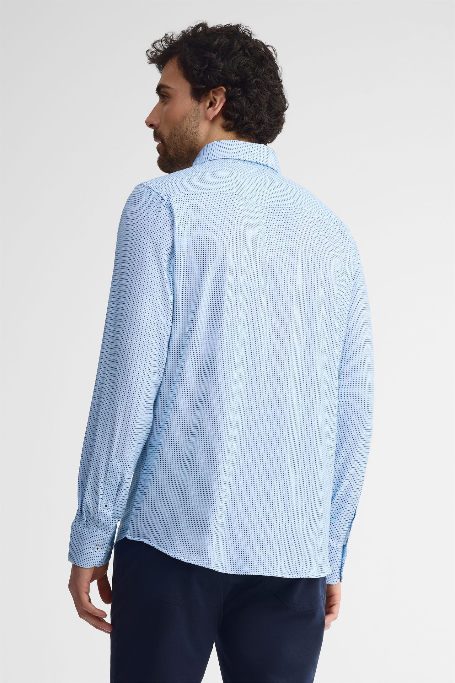 Chemise extensible 4 sens coton - Homme && BLEU MULTI